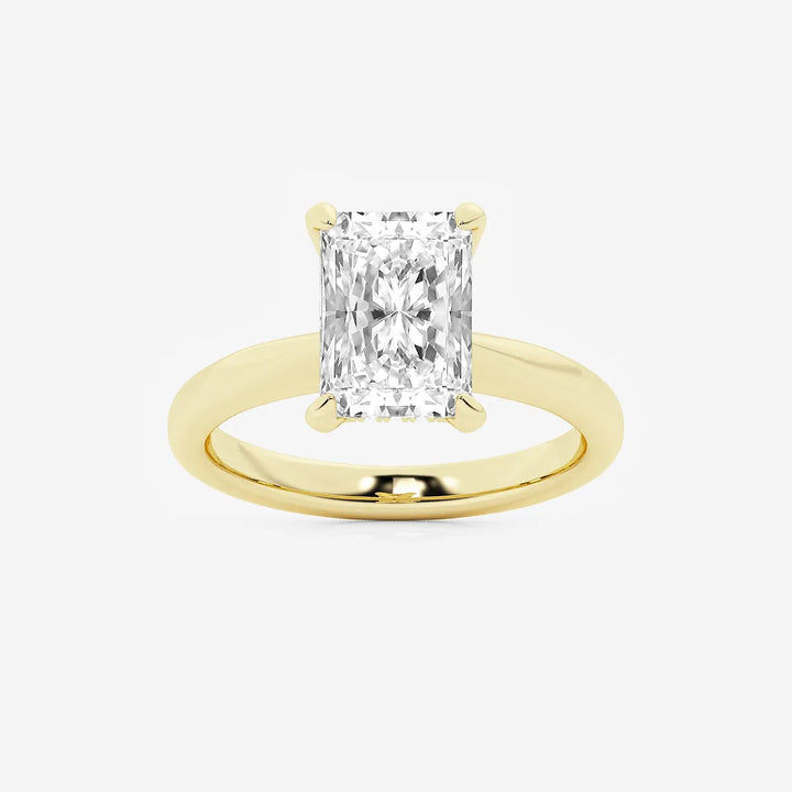 Aurielle Radiant Lab-Grown Diamond Hidden Halo Engagement Ring