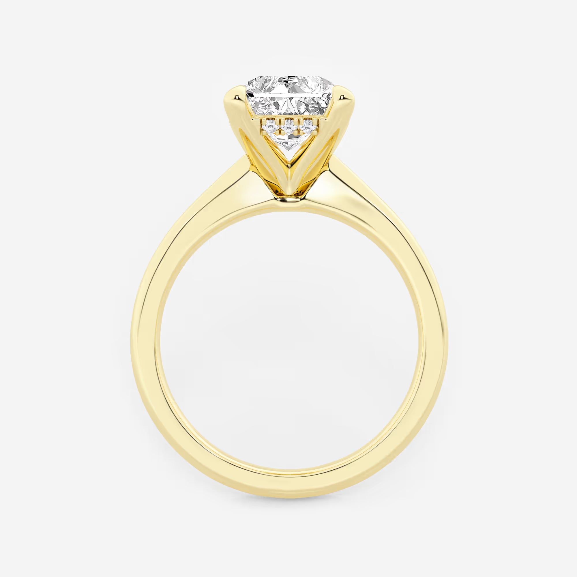 Aurielle Radiant Lab-Grown Diamond Hidden Halo Engagement Ring