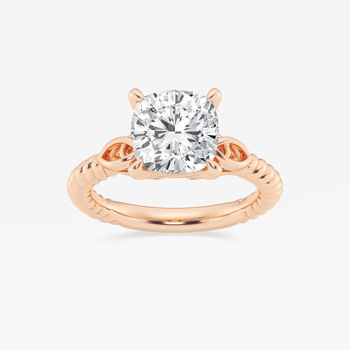 Eterna Celtic Twist Cushion Lab-Grown Diamond Solitaire Engagement Ring