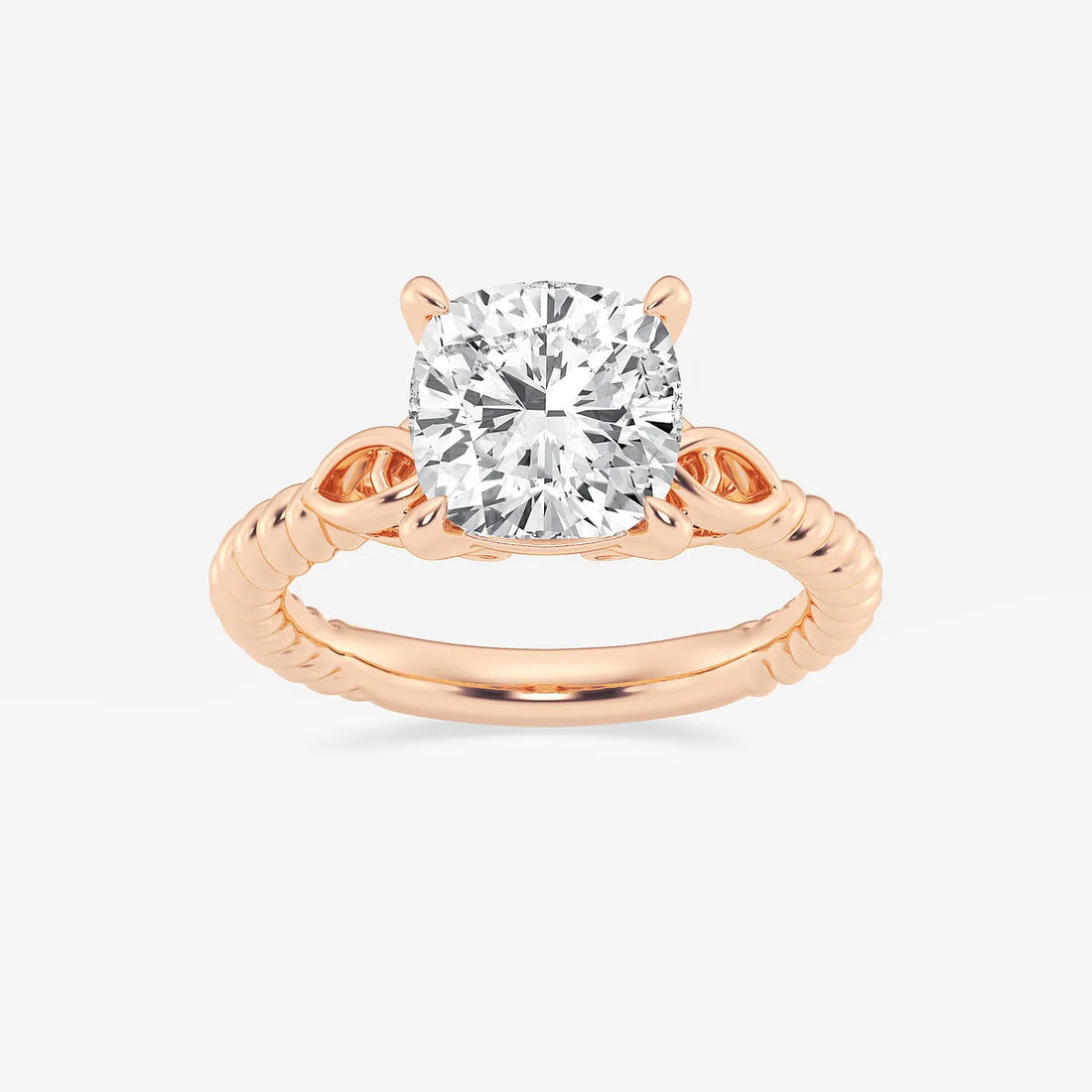 Eterna Celtic Twist Cushion Lab-Grown Diamond Solitaire Engagement Ring