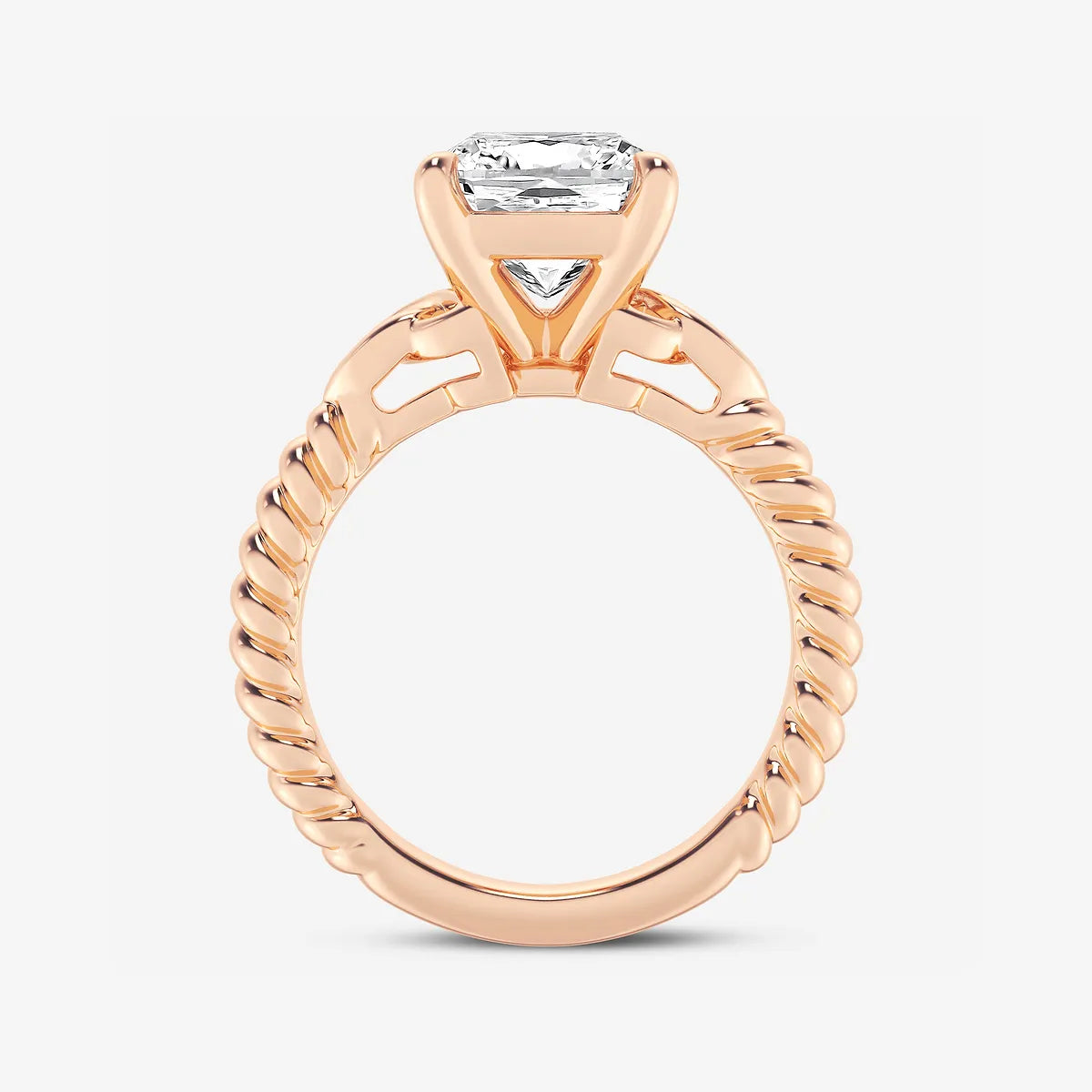 Eterna Celtic Twist Cushion Lab-Grown Diamond Solitaire Engagement Ring
