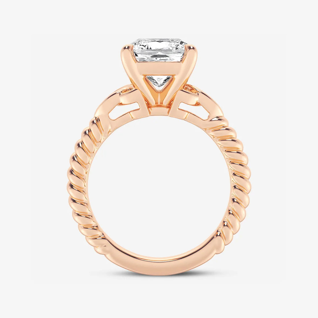 Eterna Celtic Twist Cushion Lab-Grown Diamond Solitaire Engagement Ring