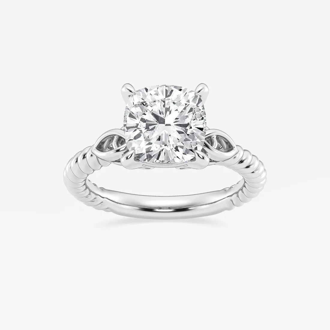 Eterna Celtic Twist Cushion Lab-Grown Diamond Solitaire Engagement Ring