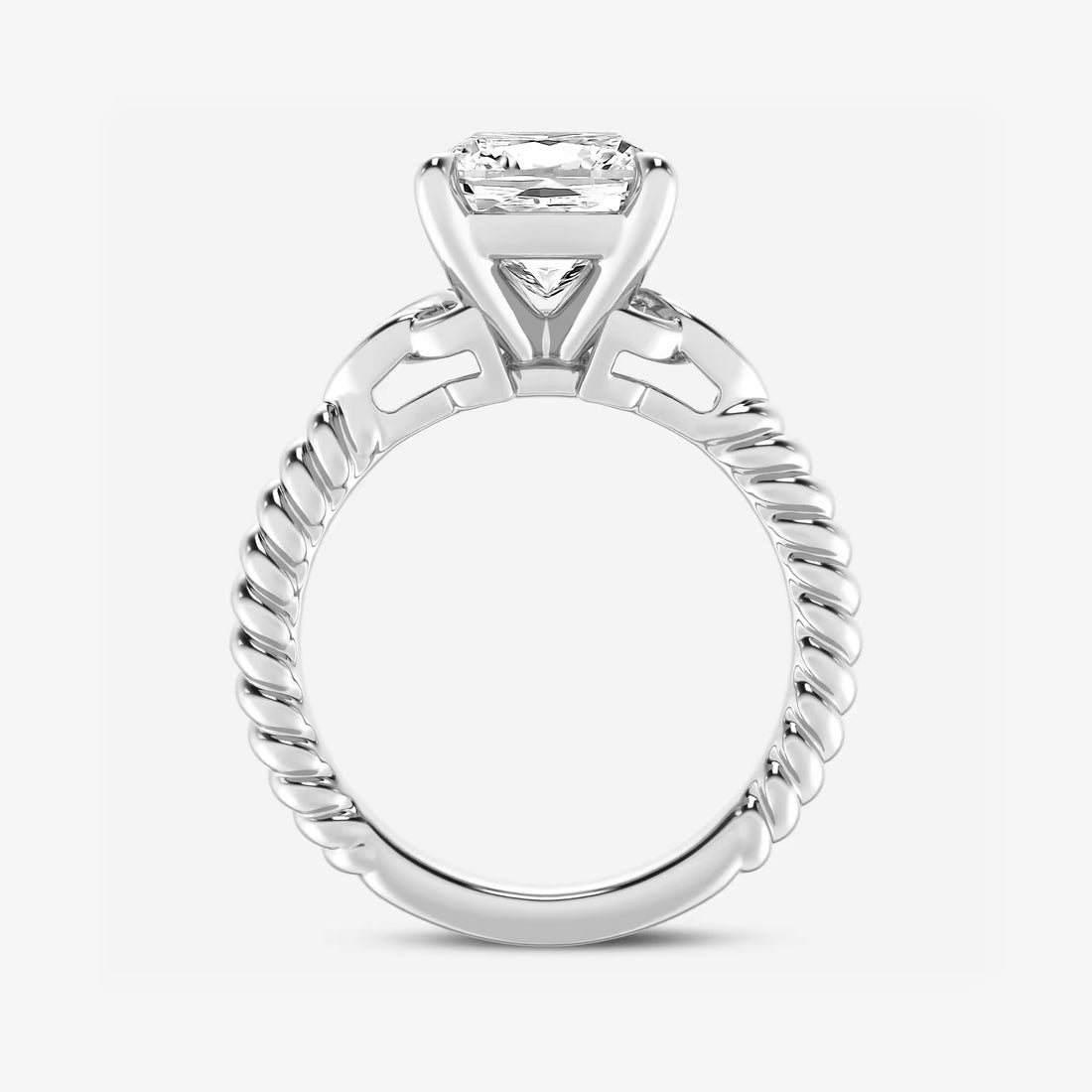 Eterna Celtic Twist Cushion Lab-Grown Diamond Solitaire Engagement Ring
