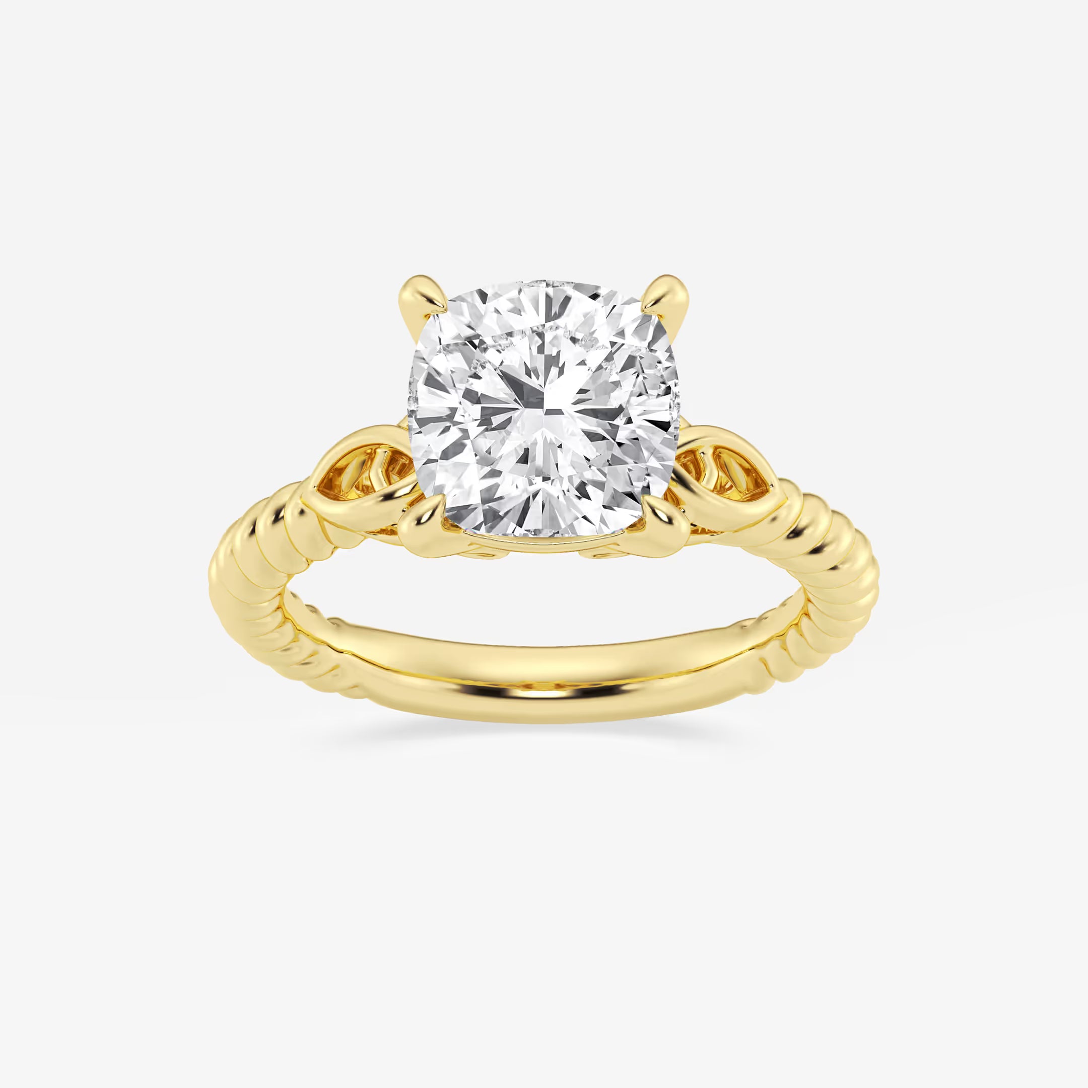 Eterna Celtic Twist Cushion Lab-Grown Diamond Solitaire Engagement Ring