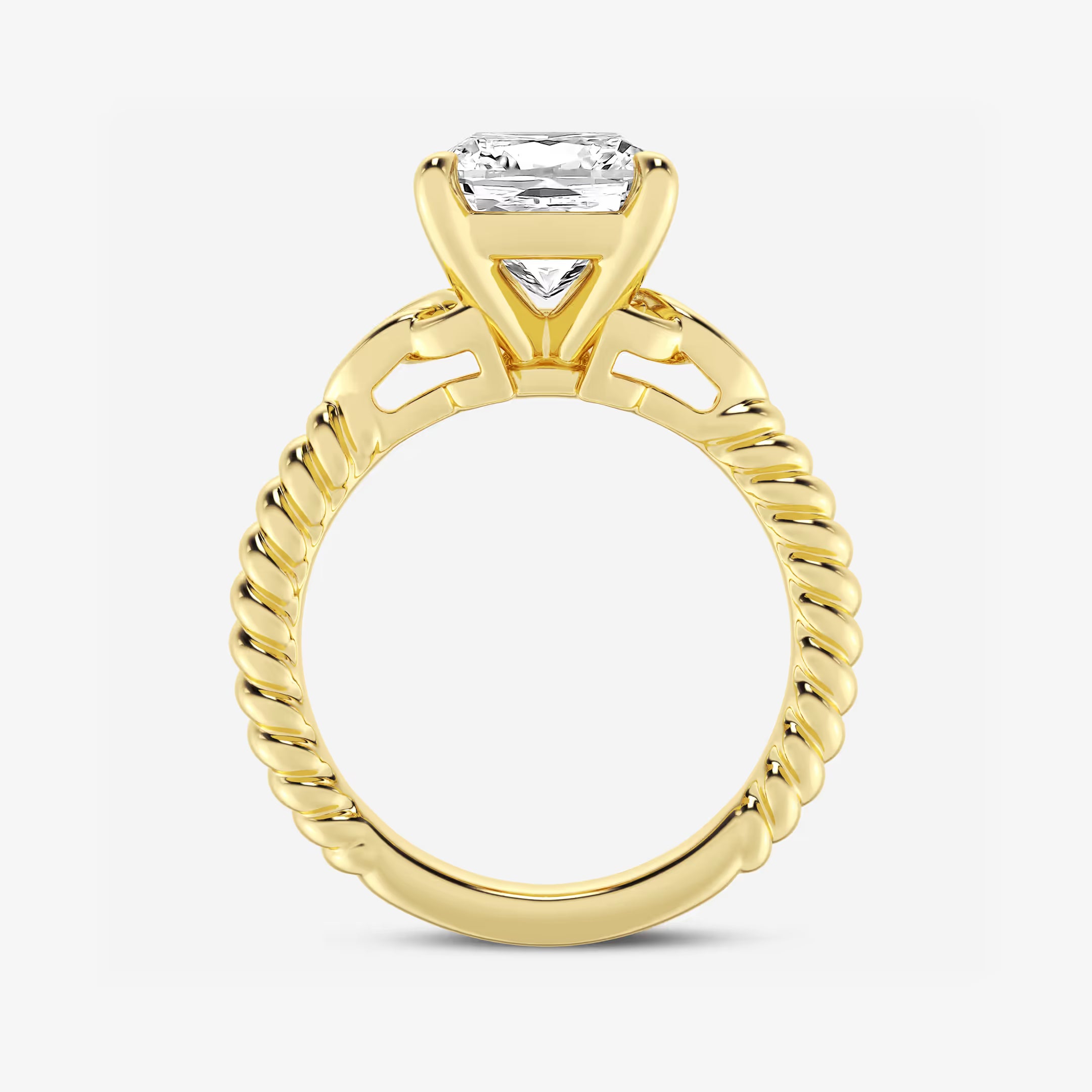 Eterna Celtic Twist Cushion Lab-Grown Diamond Solitaire Engagement Ring