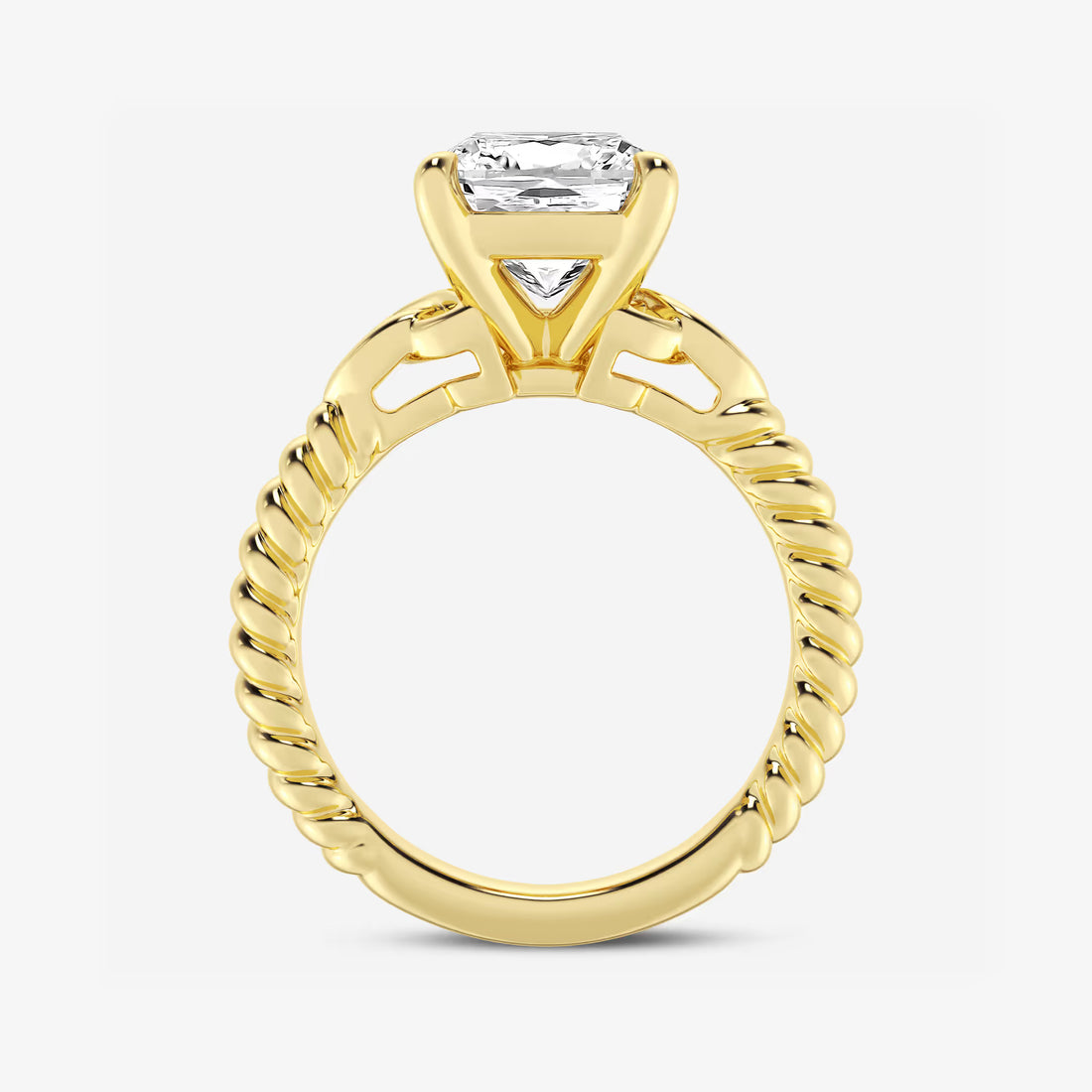 Eterna Celtic Twist Cushion Lab-Grown Diamond Solitaire Engagement Ring