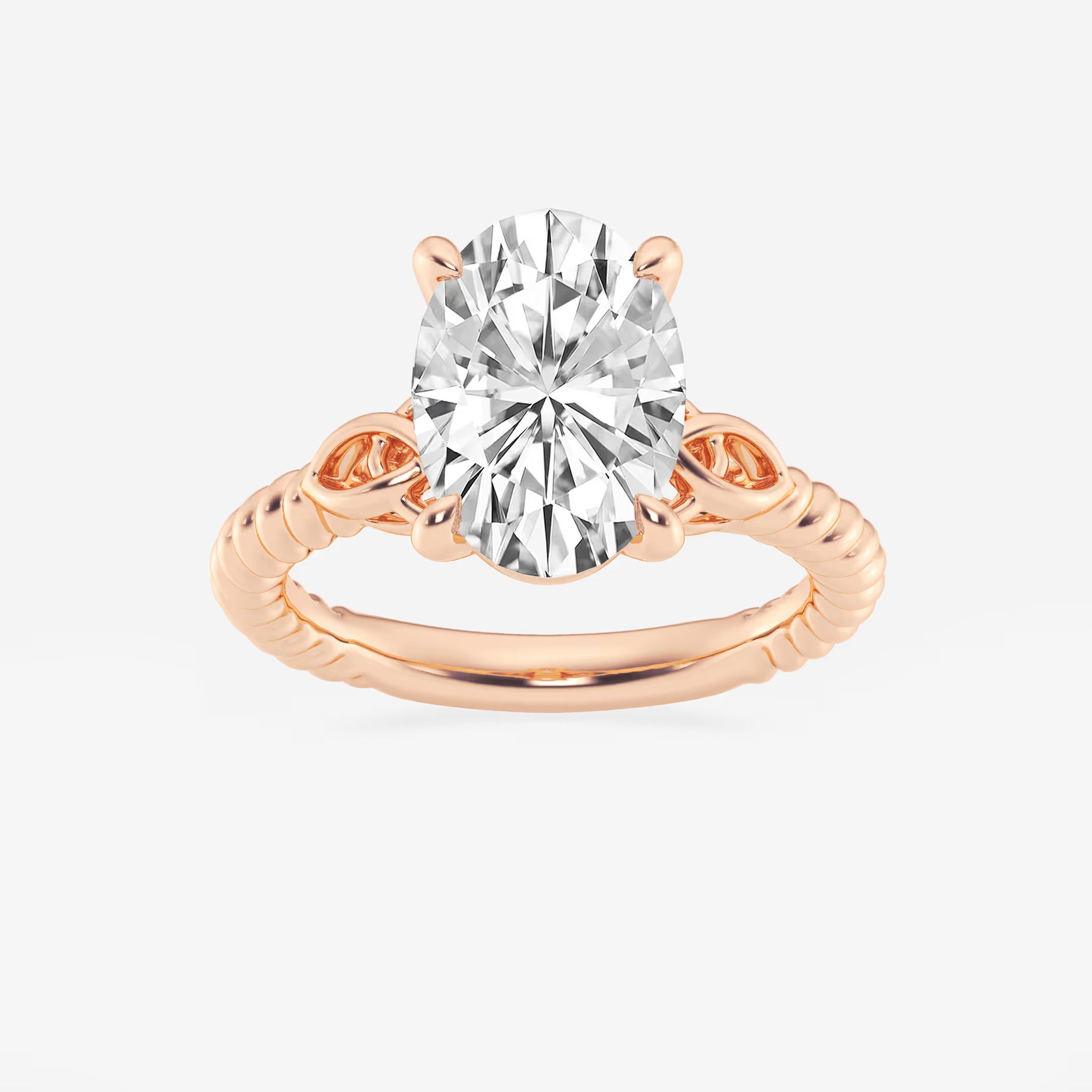 Elaris Oval Lab Grown Diamond Celtic Twist Solitaire Engagement Ring