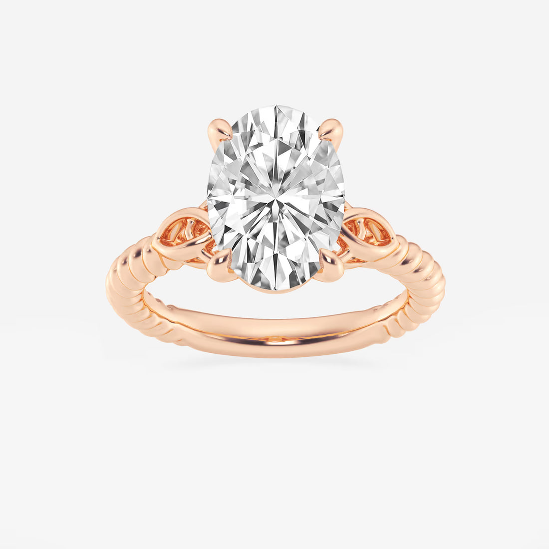 Elaris Oval Lab Grown Diamond Celtic Twist Solitaire Engagement Ring