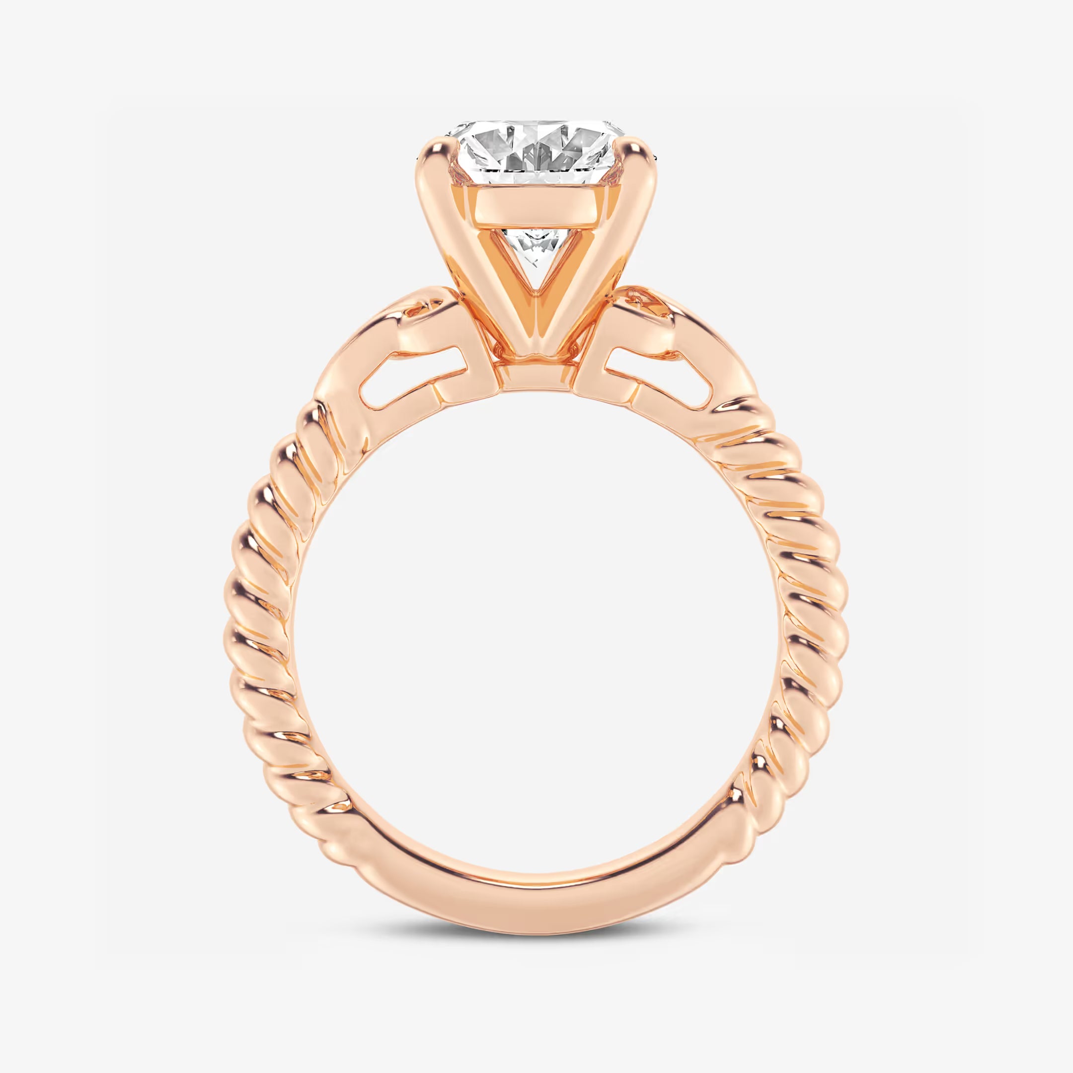 Elaris Oval Lab Grown Diamond Celtic Twist Solitaire Engagement Ring