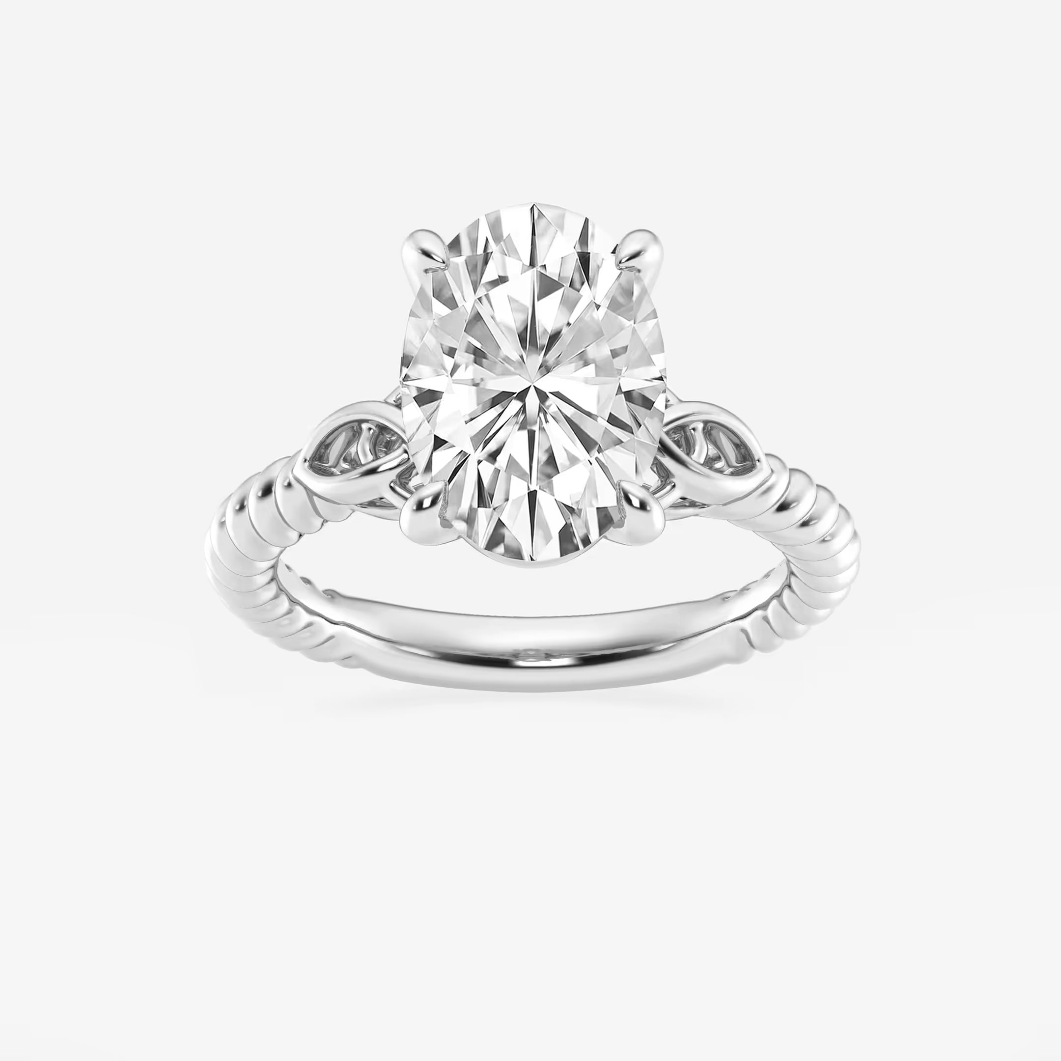 Elaris Oval Lab Grown Diamond Celtic Twist Solitaire Engagement Ring