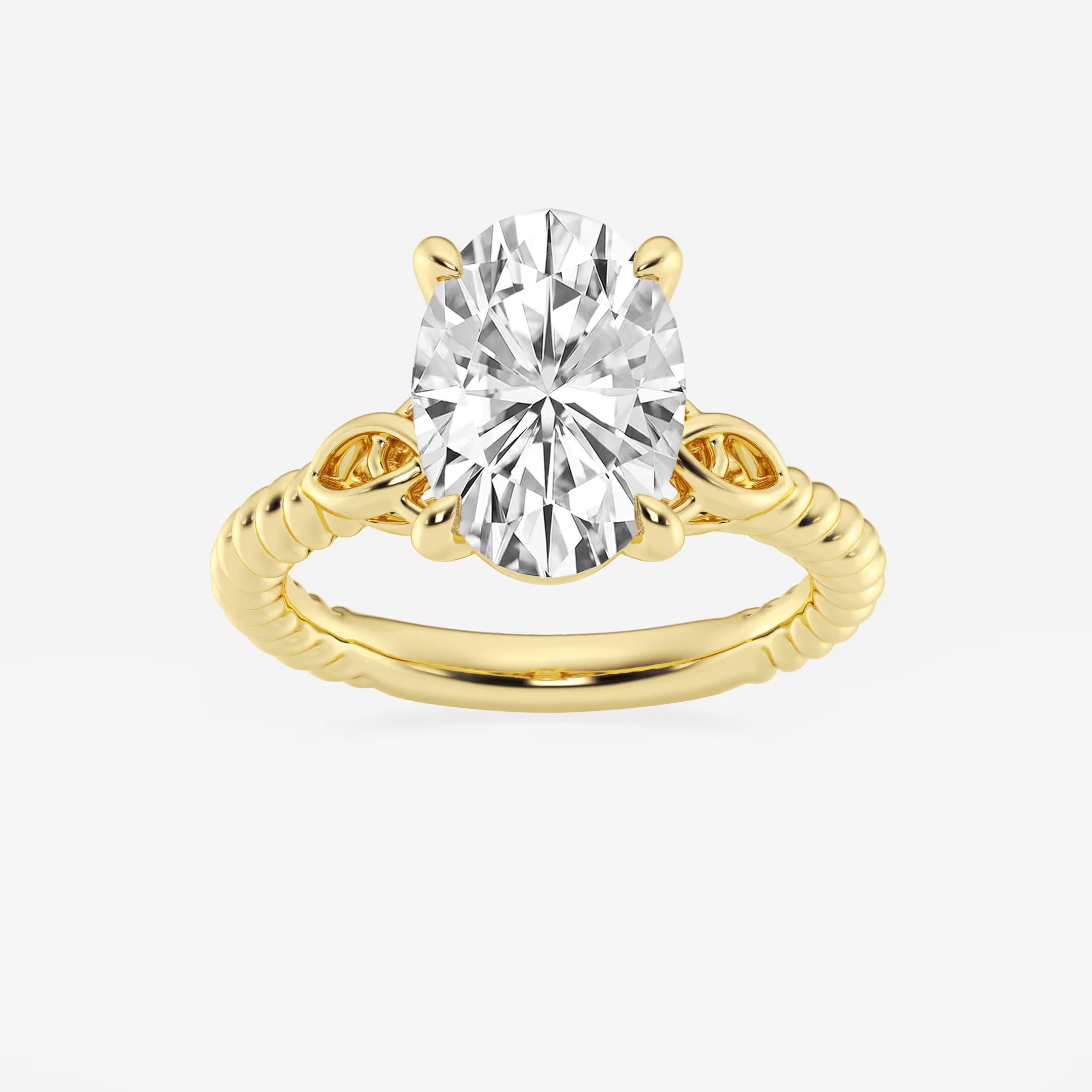 Elaris Oval Lab Grown Diamond Celtic Twist Solitaire Engagement Ring