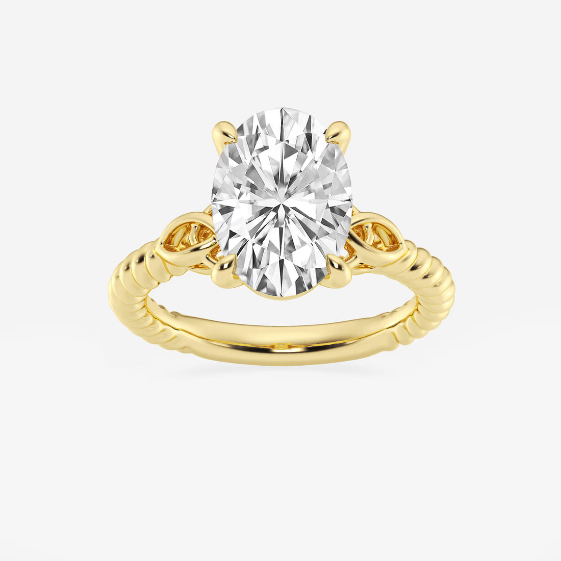 Elaris Oval Lab Grown Diamond Celtic Twist Solitaire Engagement Ring
