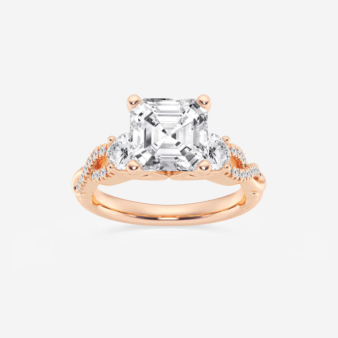 Seraphine Asscher Lab Grown Diamond Swirl Engagement Ring