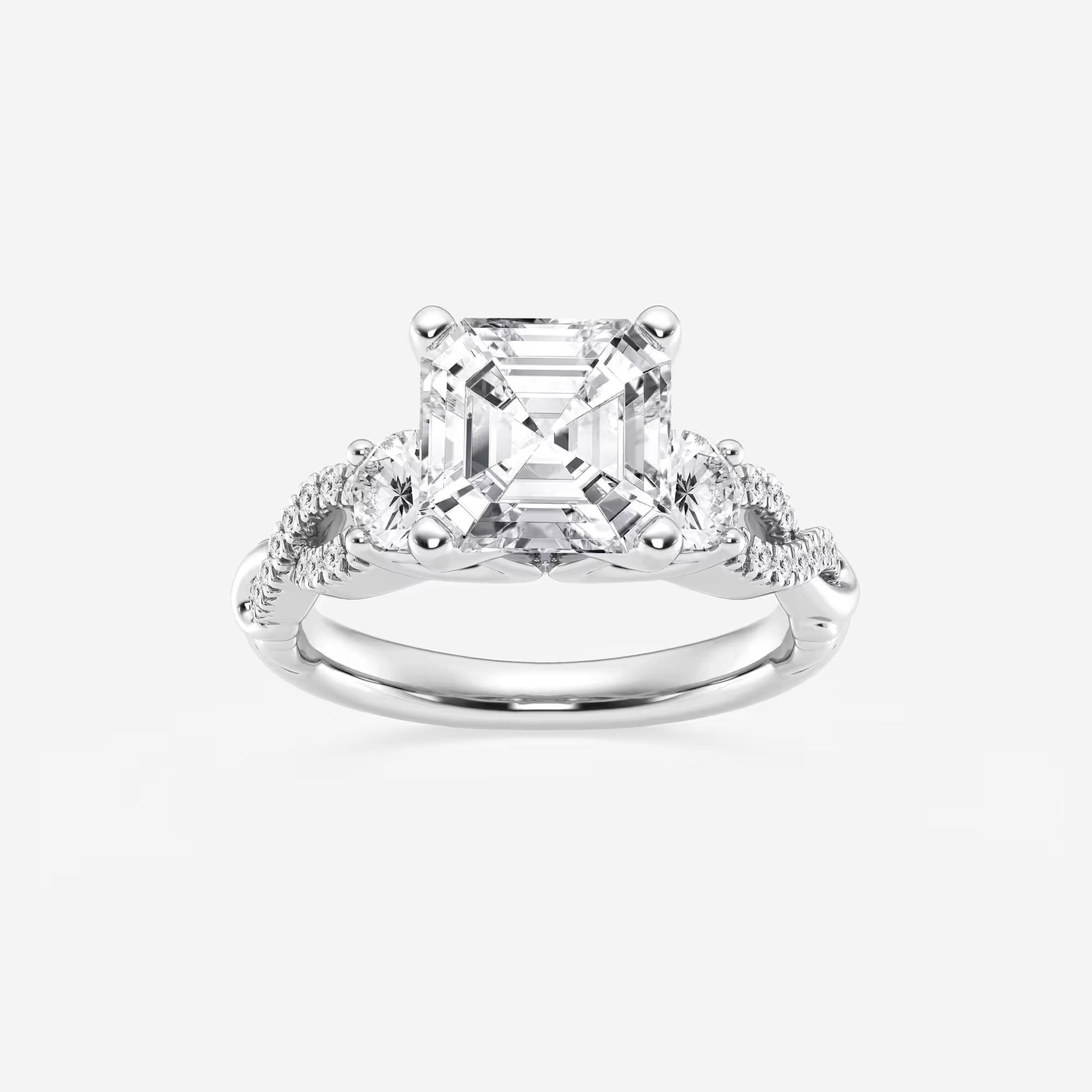Seraphine Asscher Lab Grown Diamond Swirl Engagement Ring