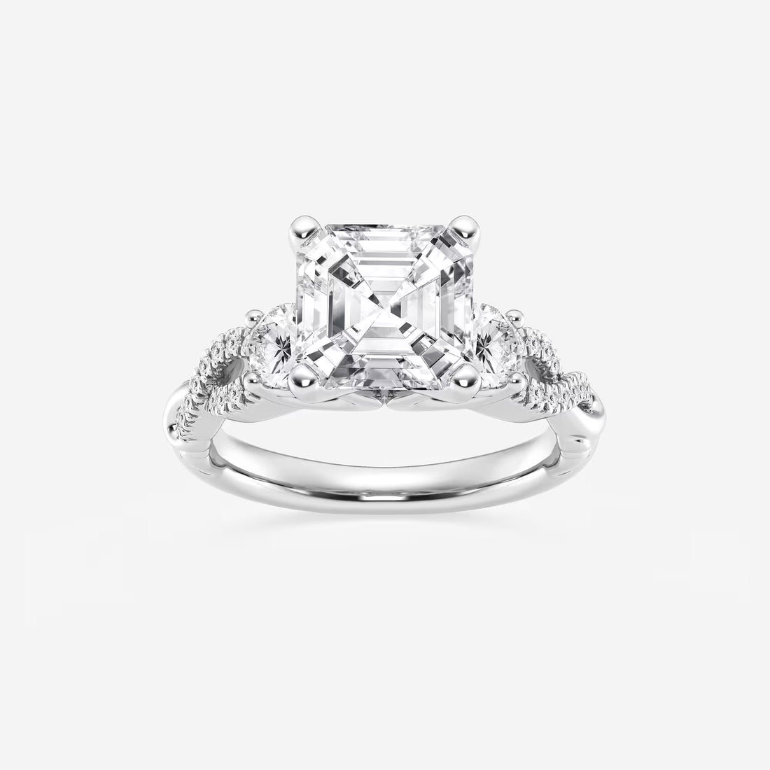 Seraphine Asscher Lab Grown Diamond Swirl Engagement Ring
