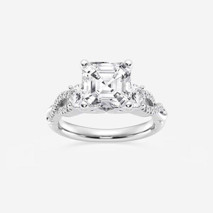 Seraphine Asscher Lab Grown Diamond Swirl Engagement Ring