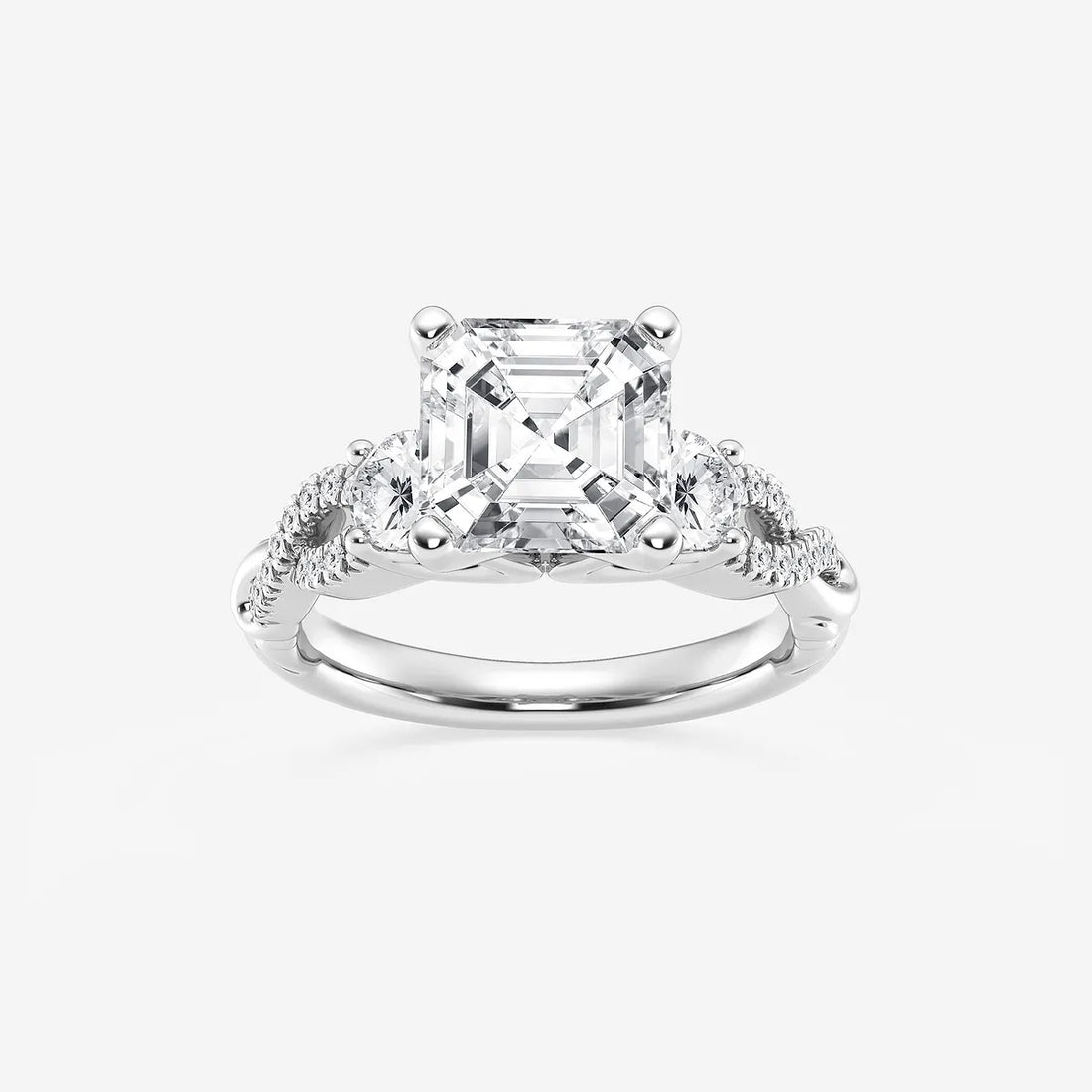 Seraphine Asscher Lab Grown Diamond Swirl Engagement Ring