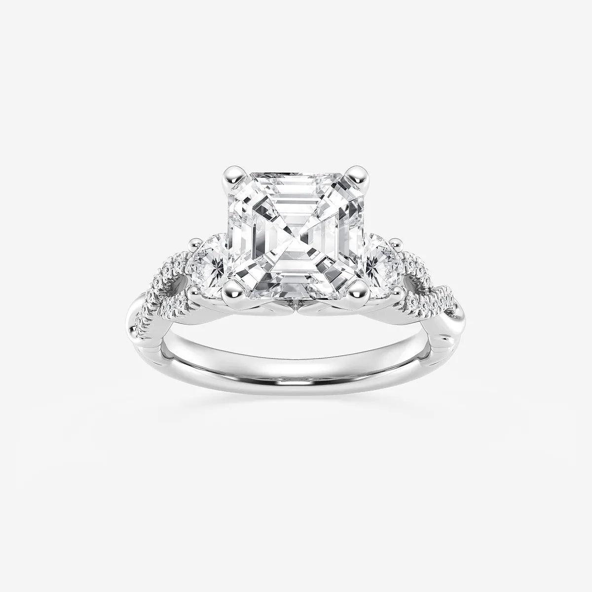 Seraphine Asscher Lab Grown Diamond Swirl Engagement Ring