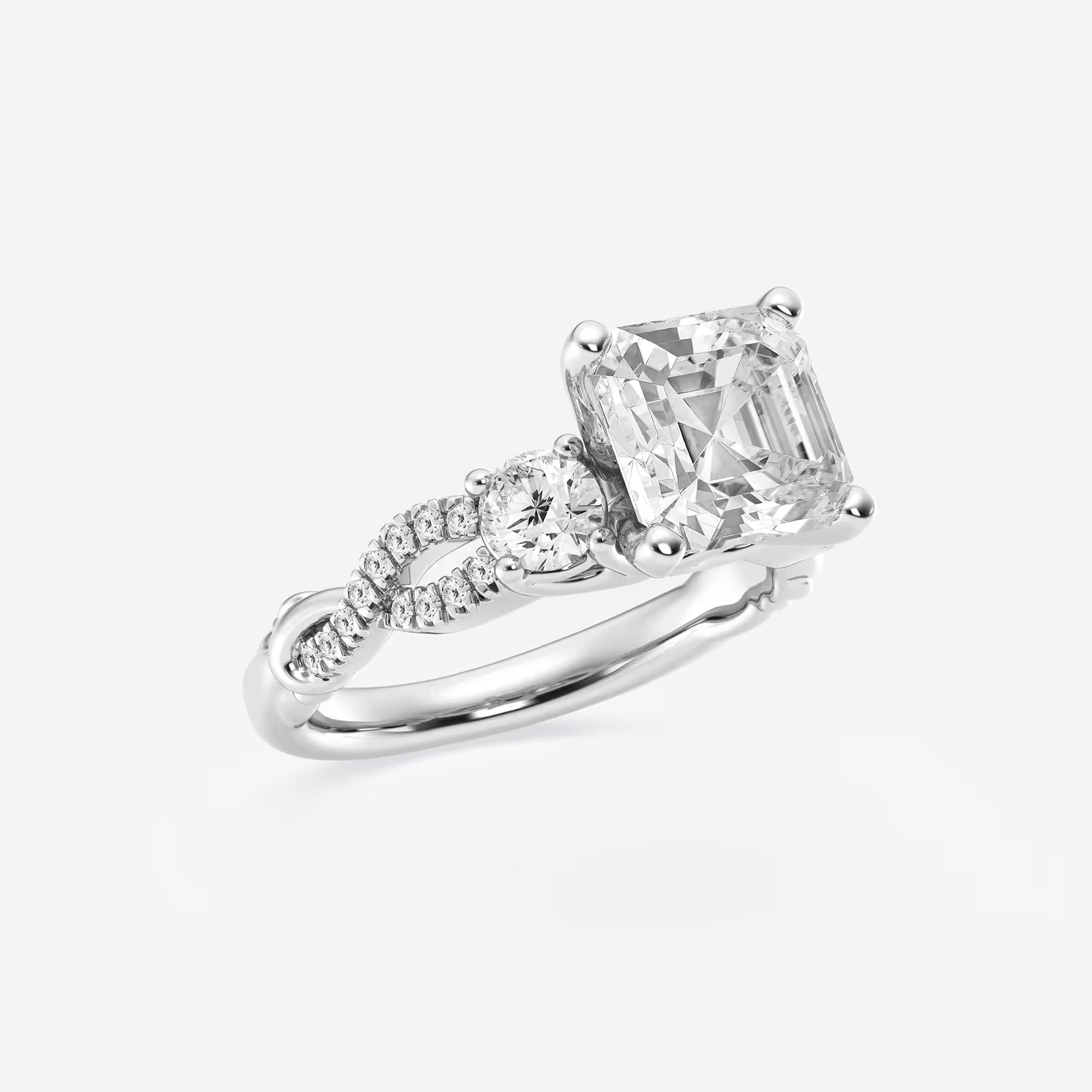 Seraphine Asscher Lab Grown Diamond Swirl Engagement Ring