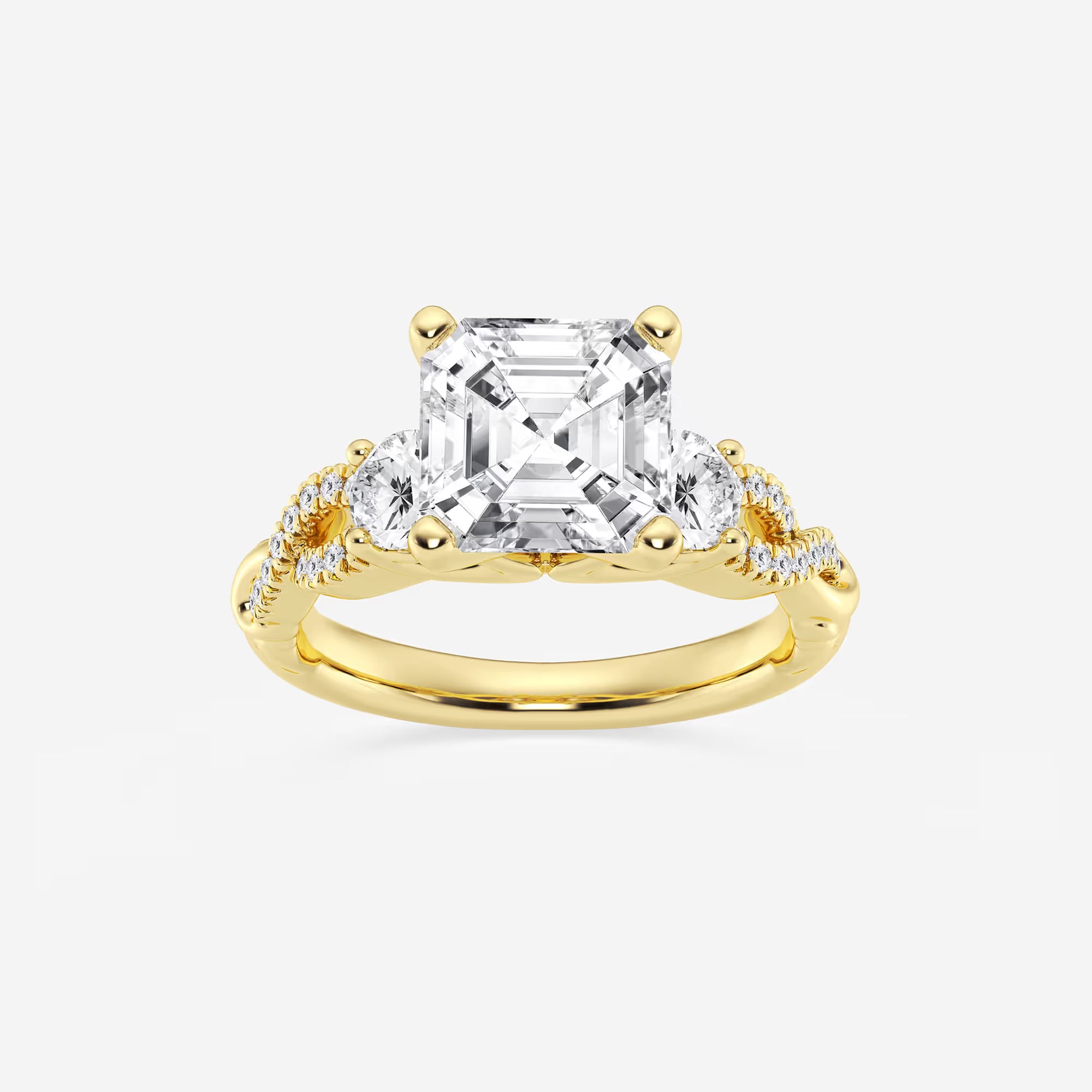 Seraphine Asscher Lab Grown Diamond Swirl Engagement Ring