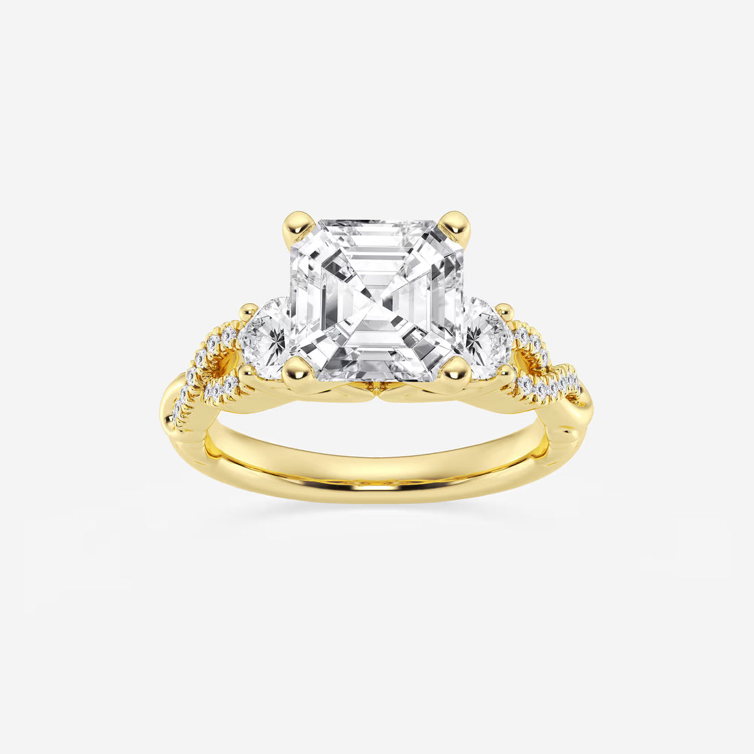 Seraphine Asscher Lab Grown Diamond Swirl Engagement Ring