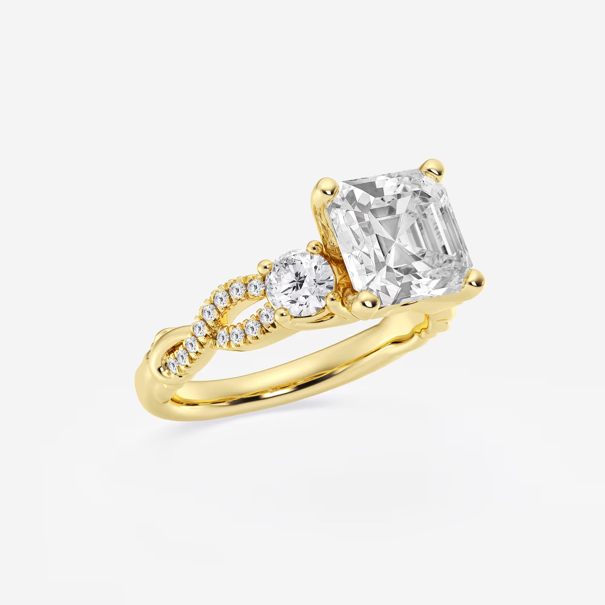 Seraphine Asscher Lab Grown Diamond Swirl Engagement Ring