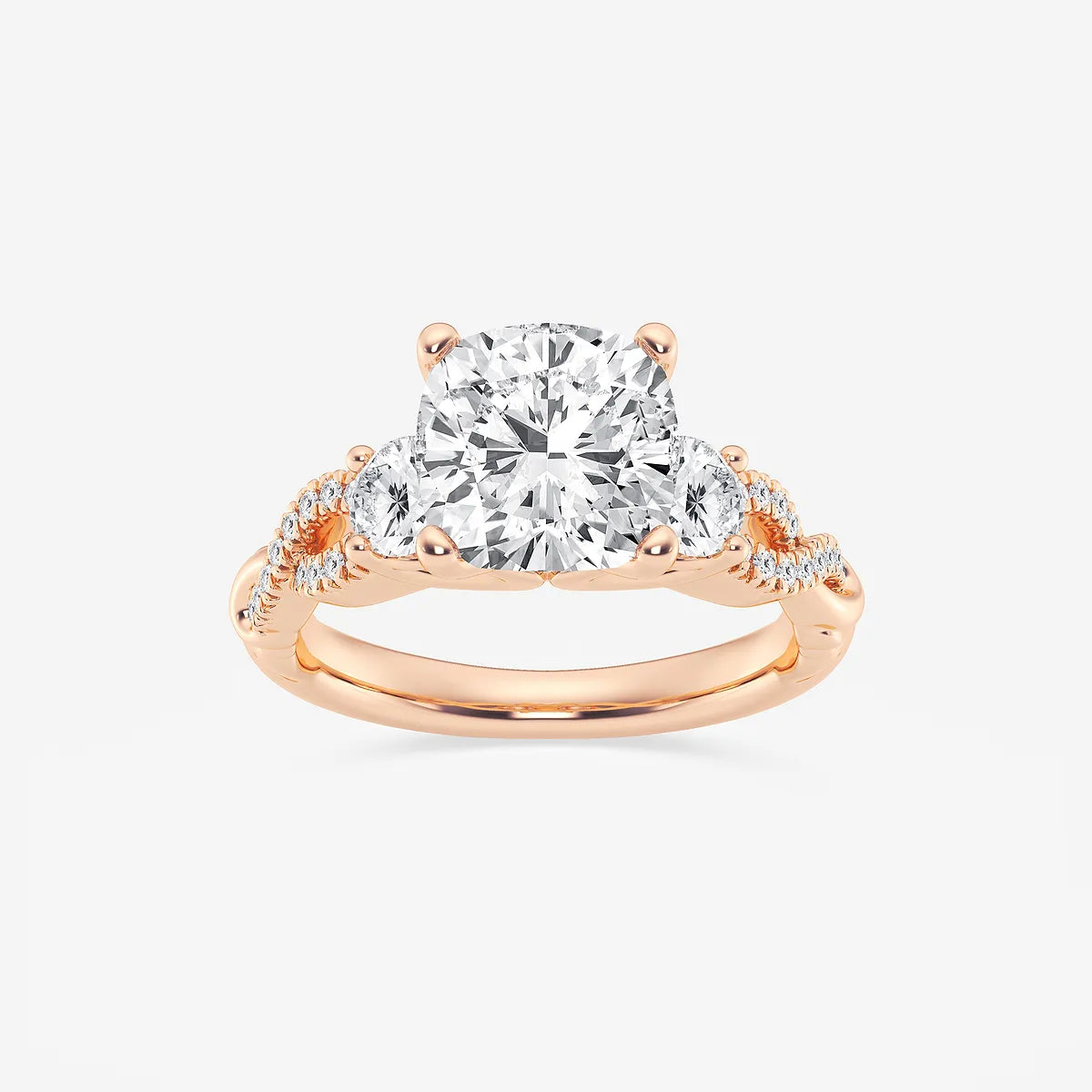 Cushion Lab Grown Diamond Swirl Engagement Ring