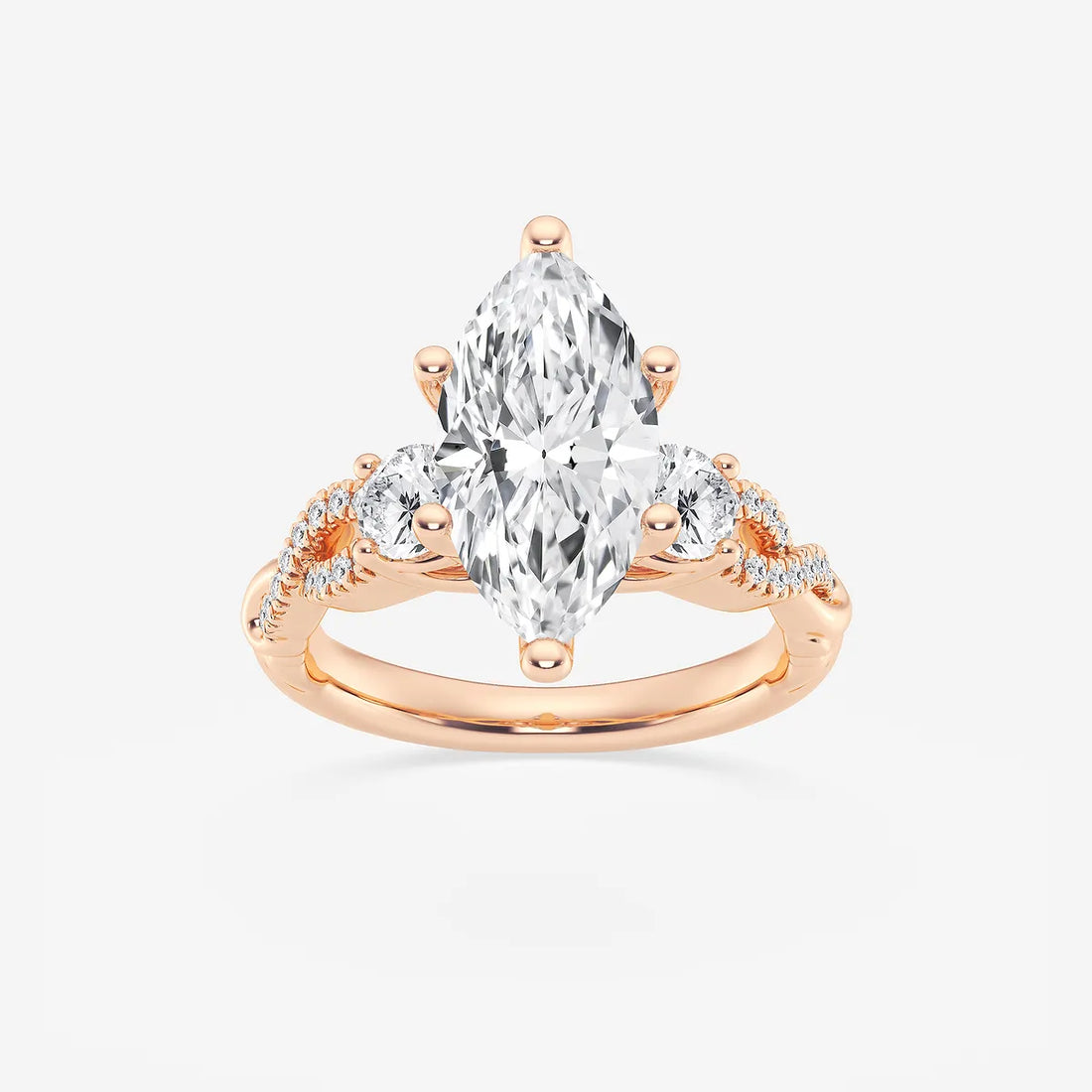 Seraphine Marquise Lab-Grown Diamond Swirl Engagement Ring