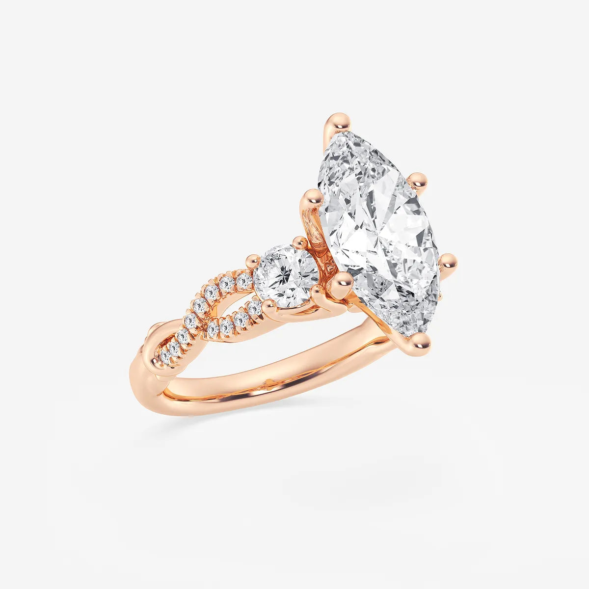 Seraphine Marquise Lab-Grown Diamond Swirl Engagement Ring