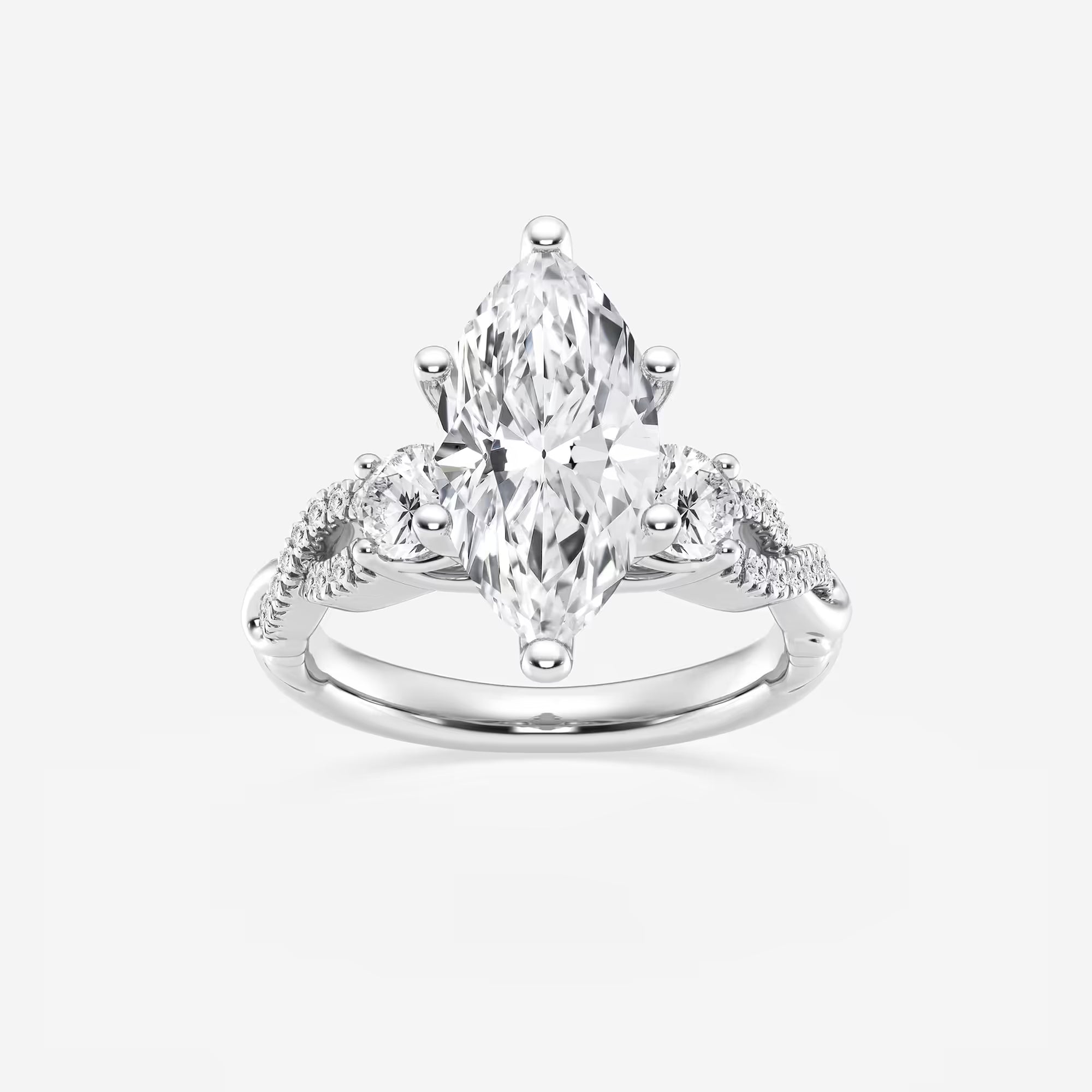 Seraphine Marquise Lab-Grown Diamond Swirl Engagement Ring