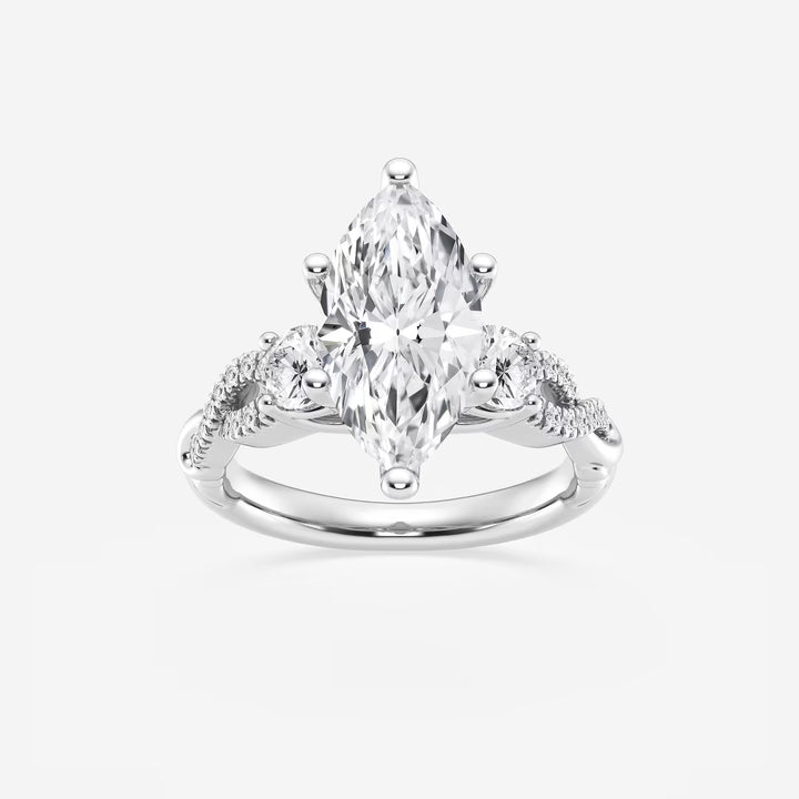 Seraphine Marquise Lab-Grown Diamond Swirl Engagement Ring