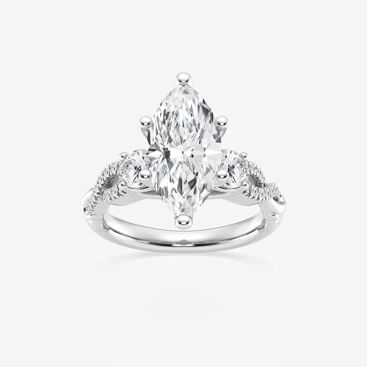 Seraphine Marquise Lab-Grown Diamond Swirl Engagement Ring