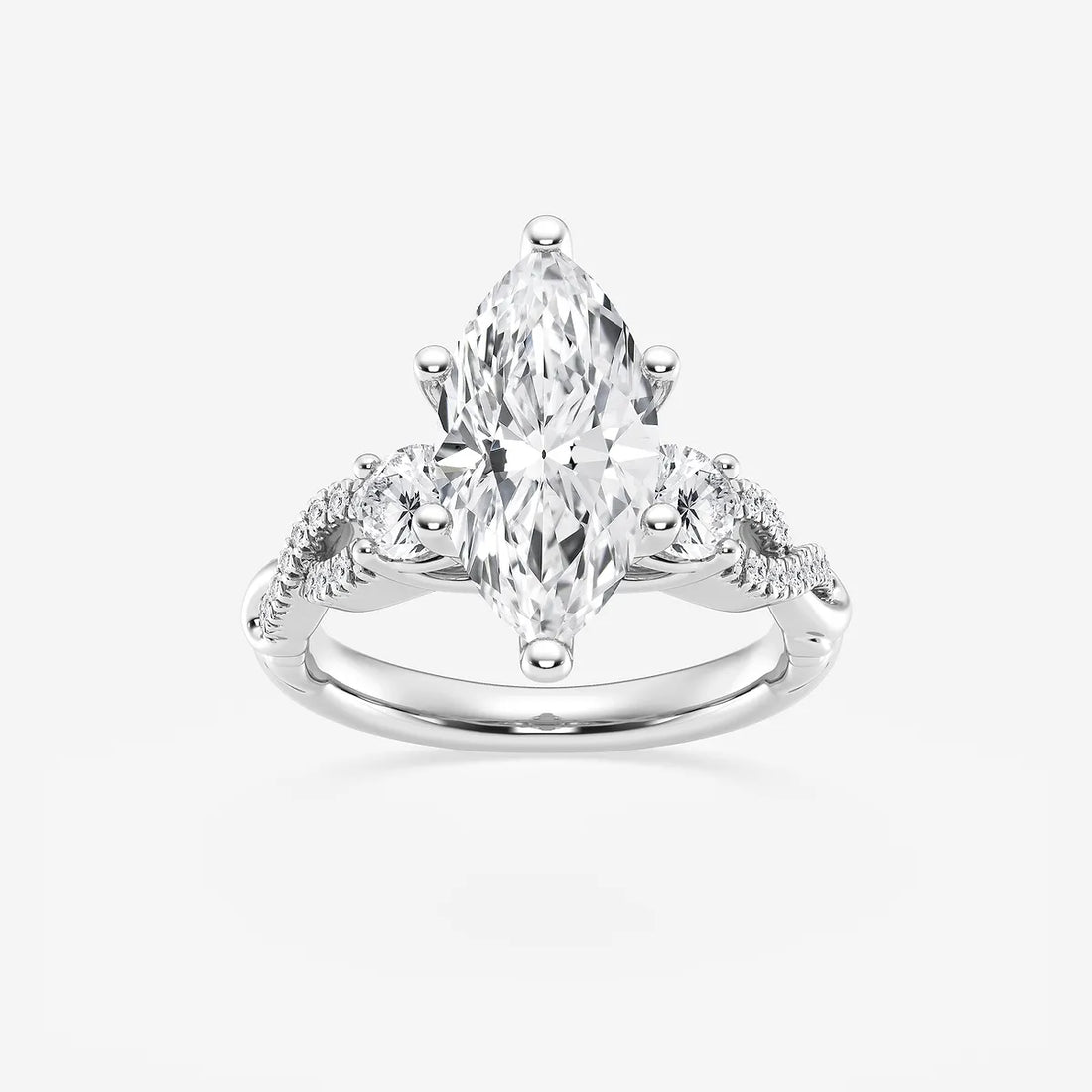 Seraphine Marquise Lab-Grown Diamond Swirl Engagement Ring