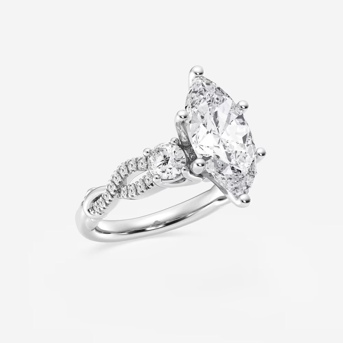 Seraphine Marquise Lab-Grown Diamond Swirl Engagement Ring