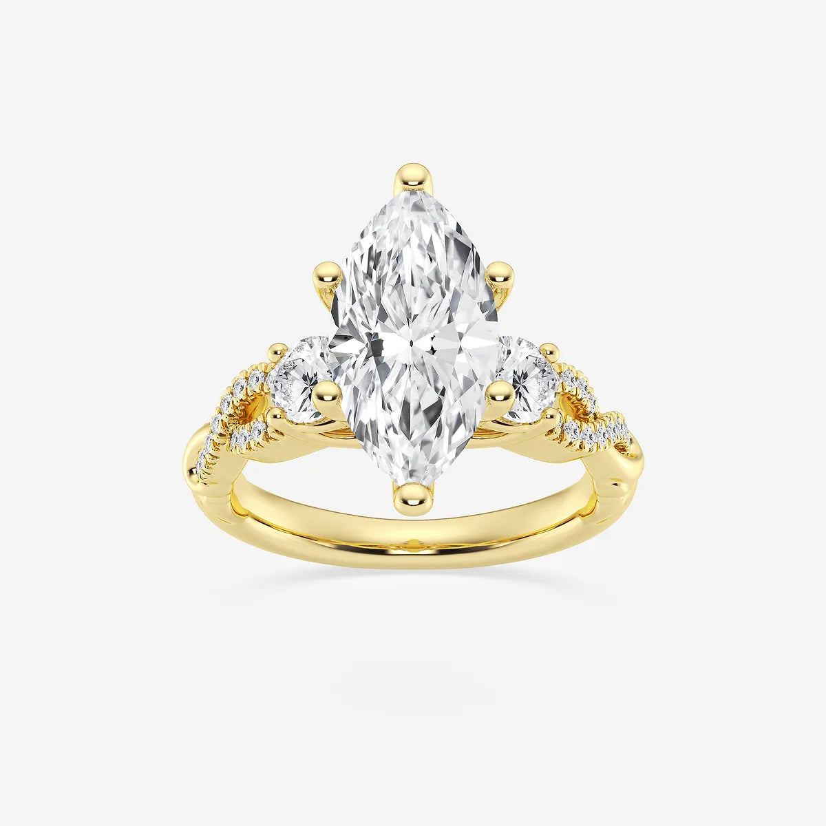 Seraphine Marquise Lab-Grown Diamond Swirl Engagement Ring