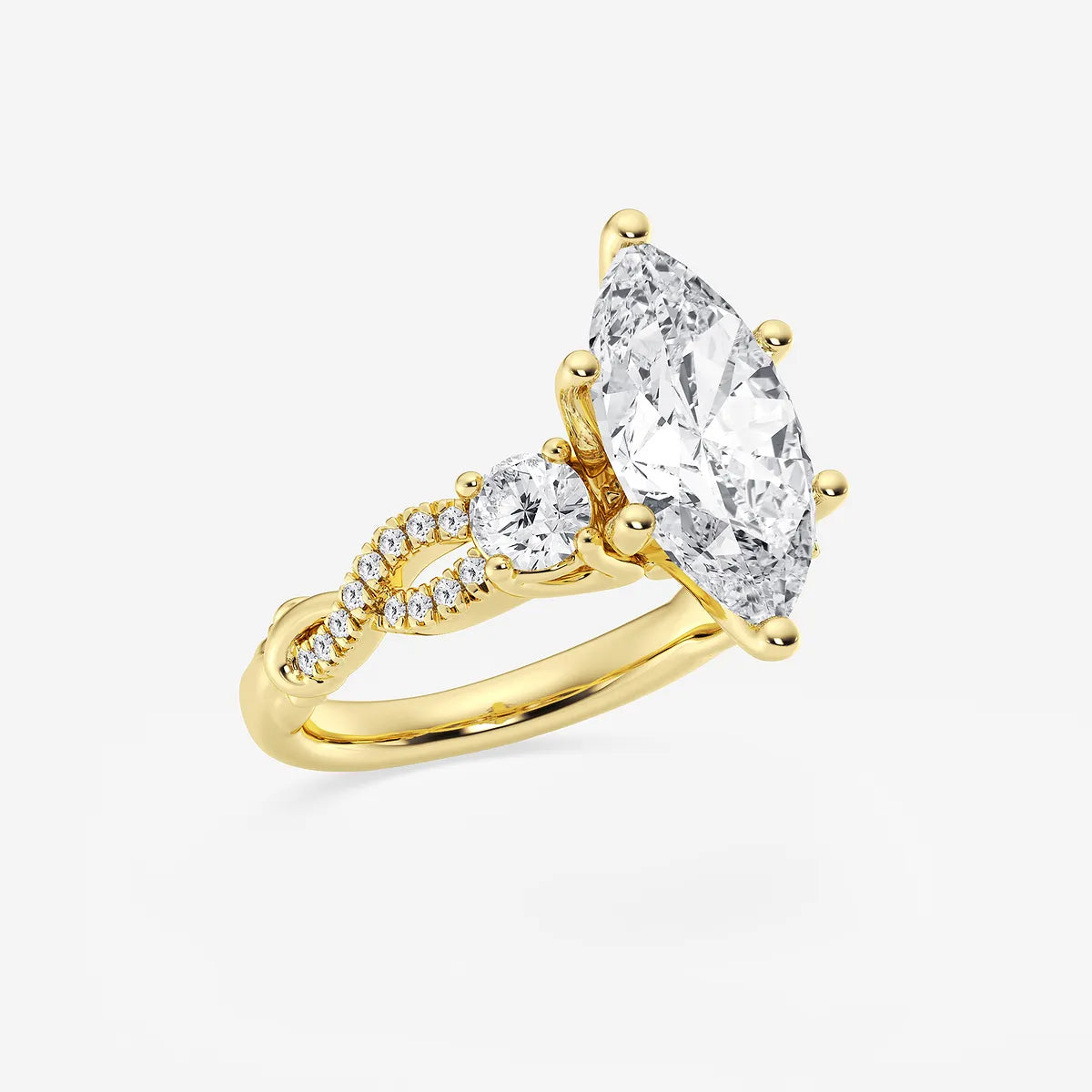 Seraphine Marquise Lab-Grown Diamond Swirl Engagement Ring