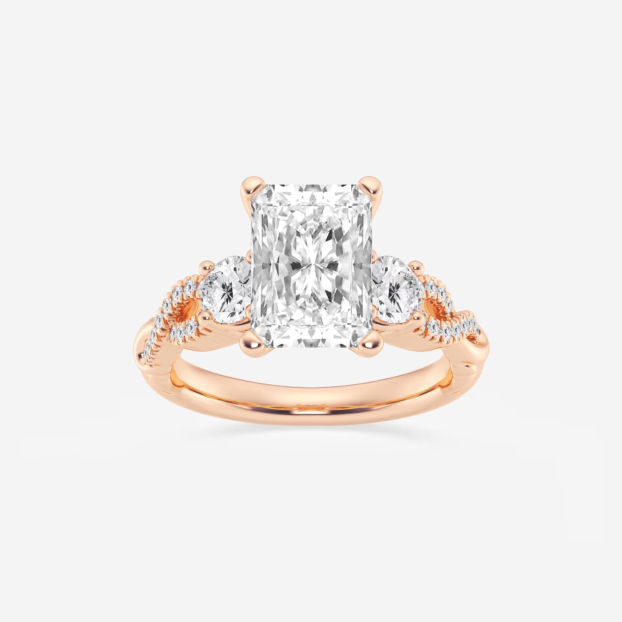 Elowen Radiant Lab-Grown Diamond Swirl Engagement Ring