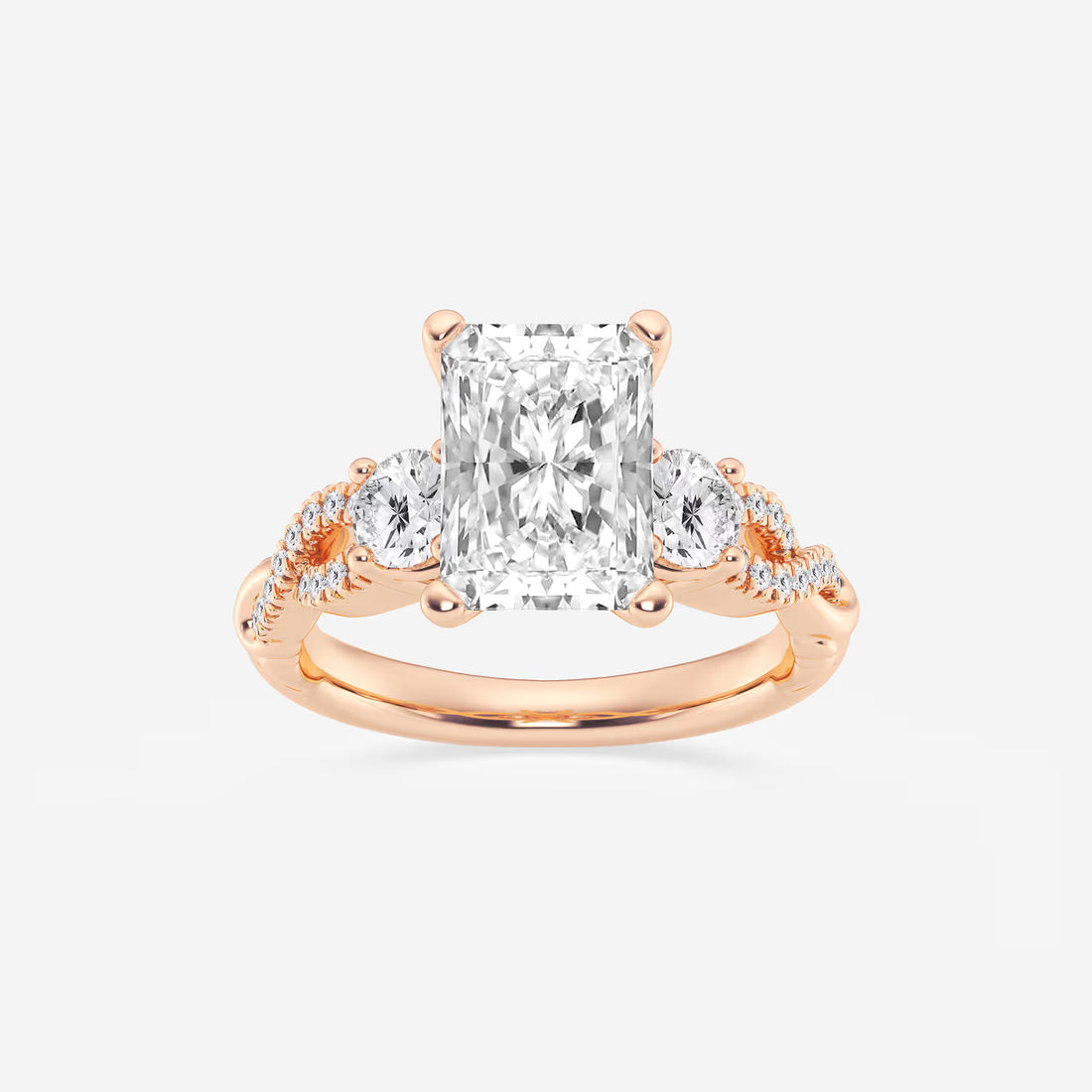 Elowen Radiant Lab-Grown Diamond Swirl Engagement Ring