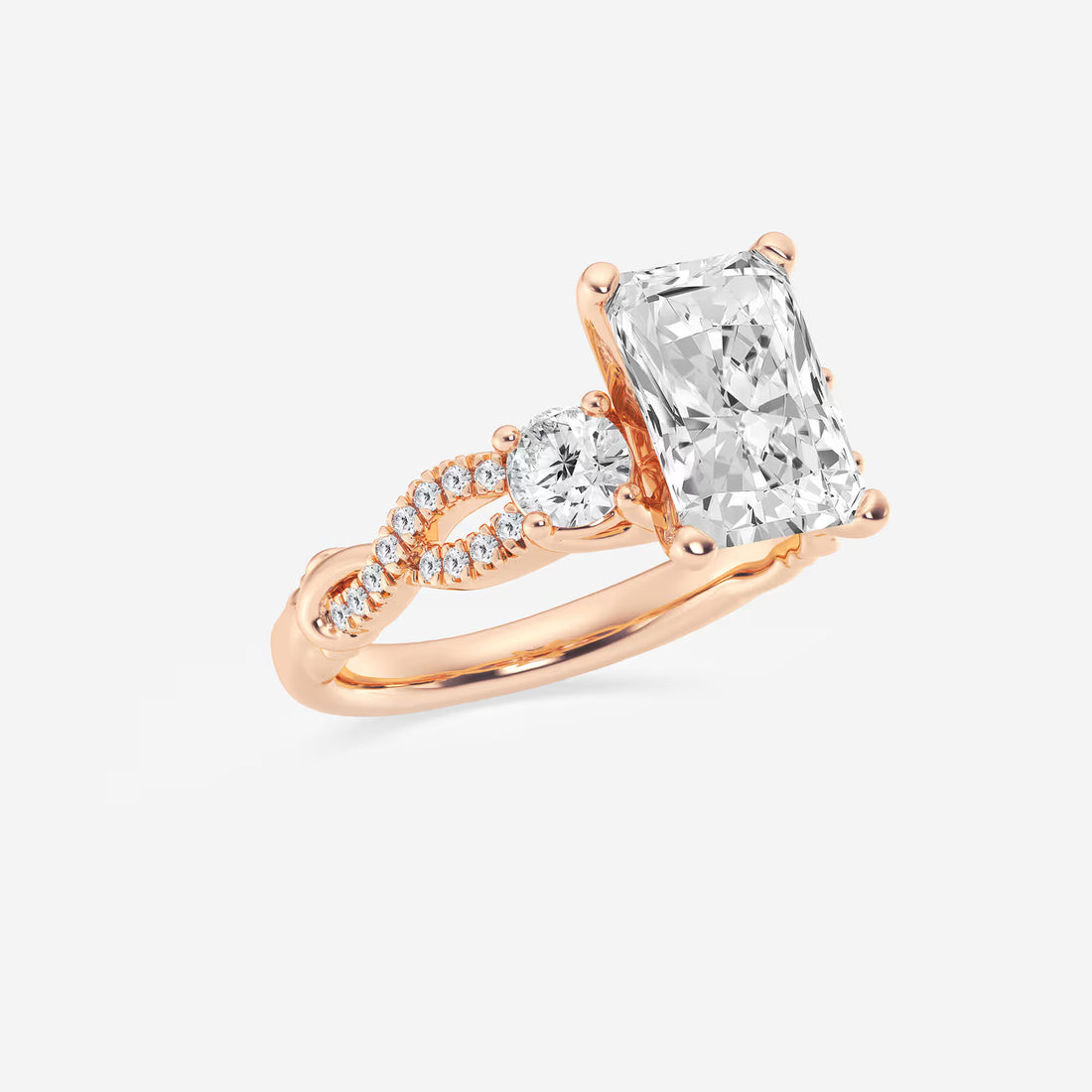 Elowen Radiant Lab-Grown Diamond Swirl Engagement Ring