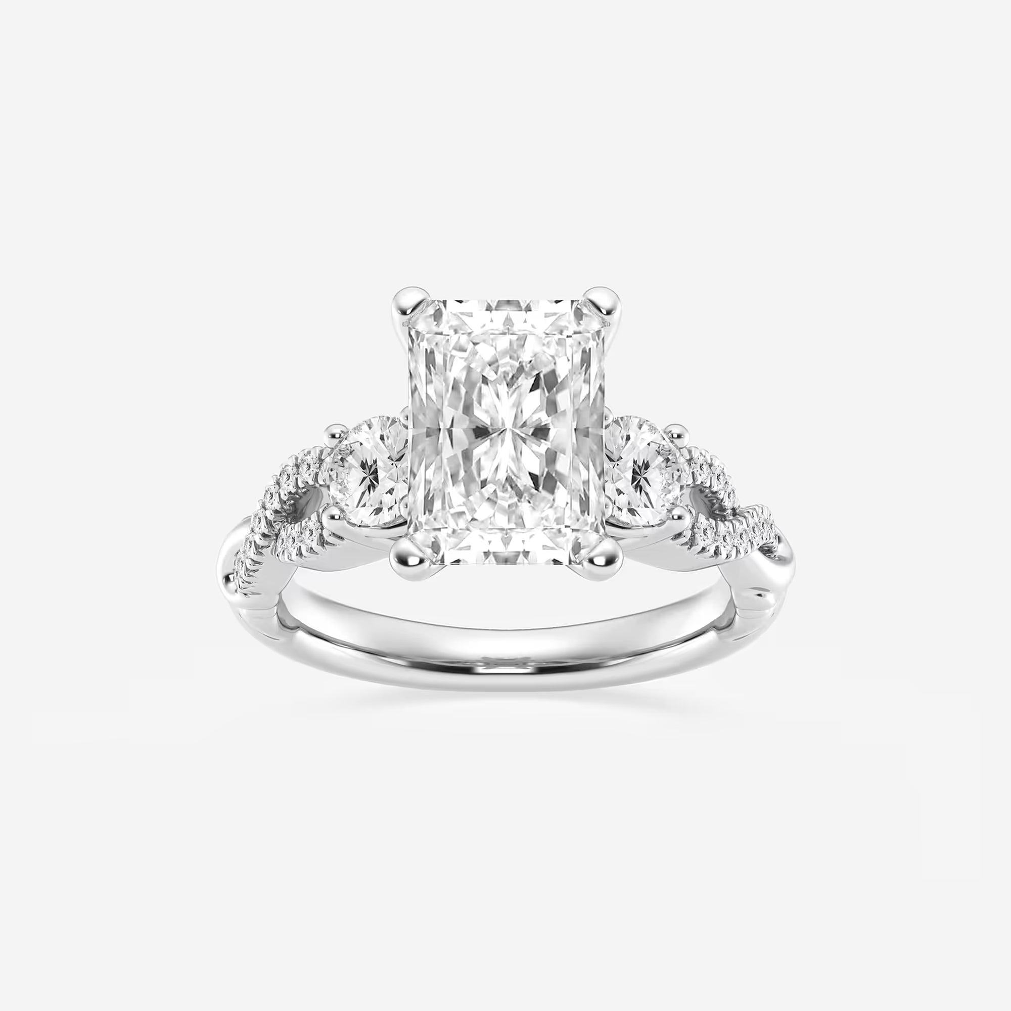 Elowen Radiant Lab-Grown Diamond Swirl Engagement Ring