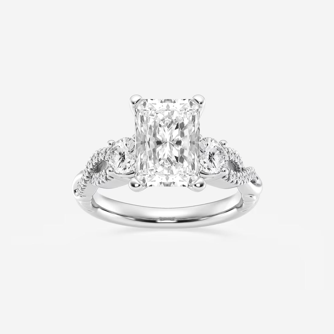 Elowen Radiant Lab-Grown Diamond Swirl Engagement Ring