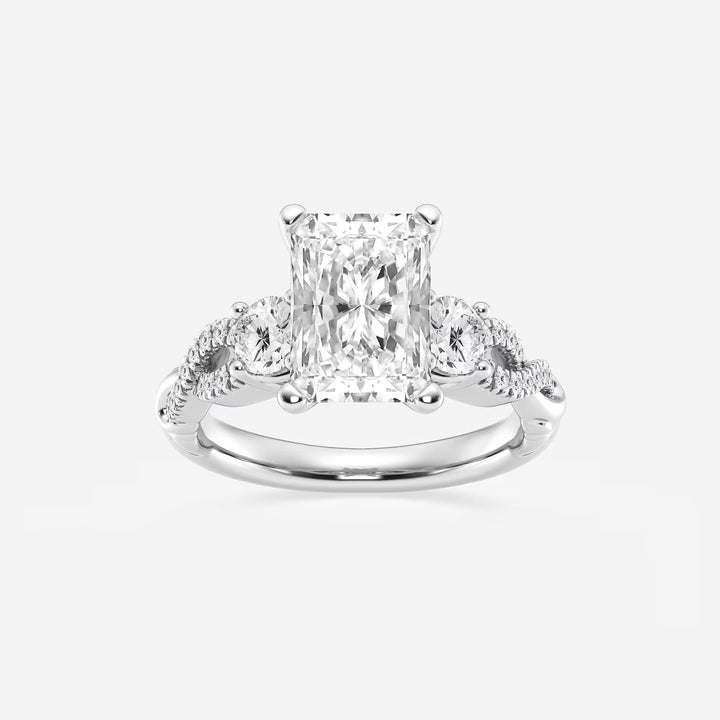 Elowen Radiant Lab-Grown Diamond Swirl Engagement Ring