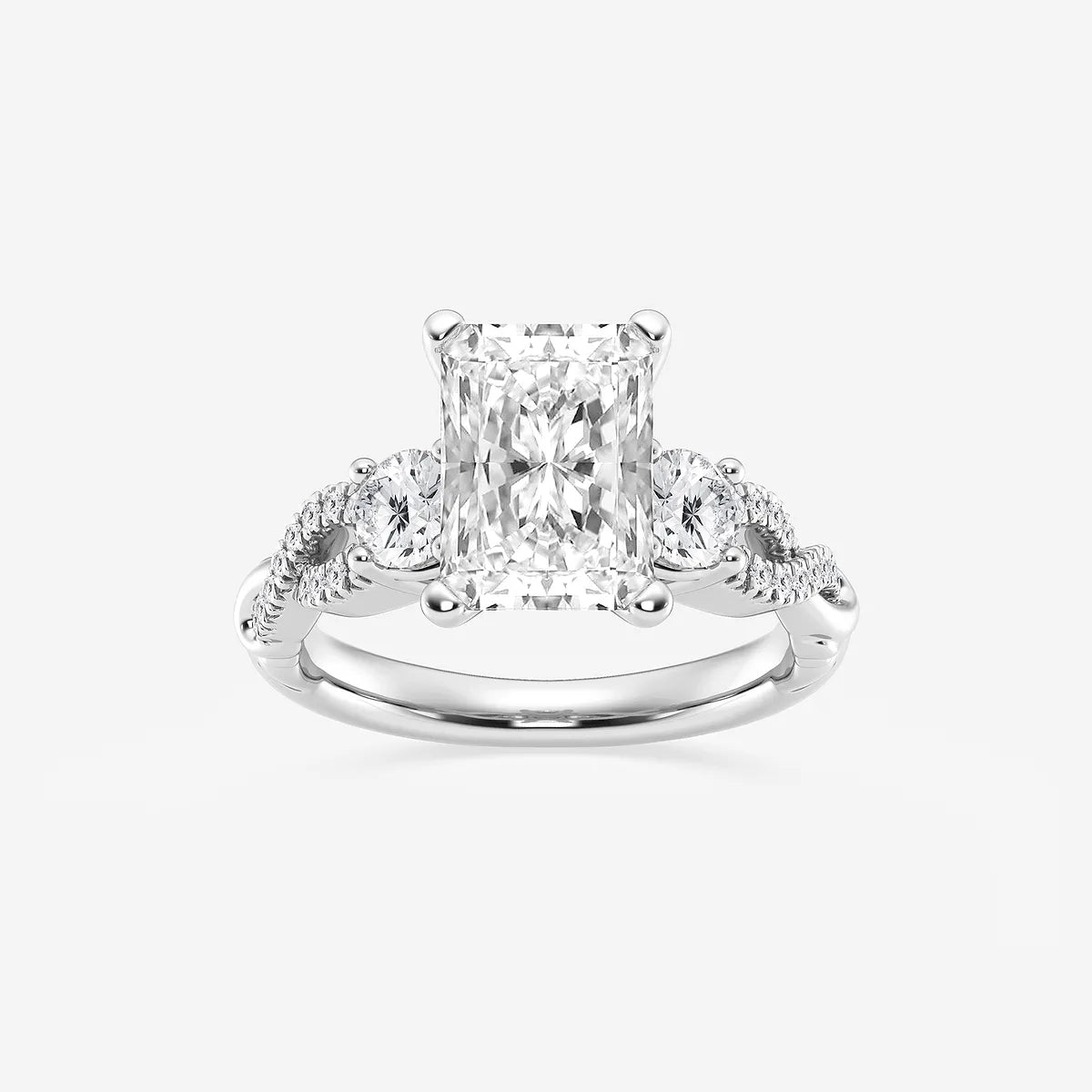 Elowen Radiant Lab-Grown Diamond Swirl Engagement Ring