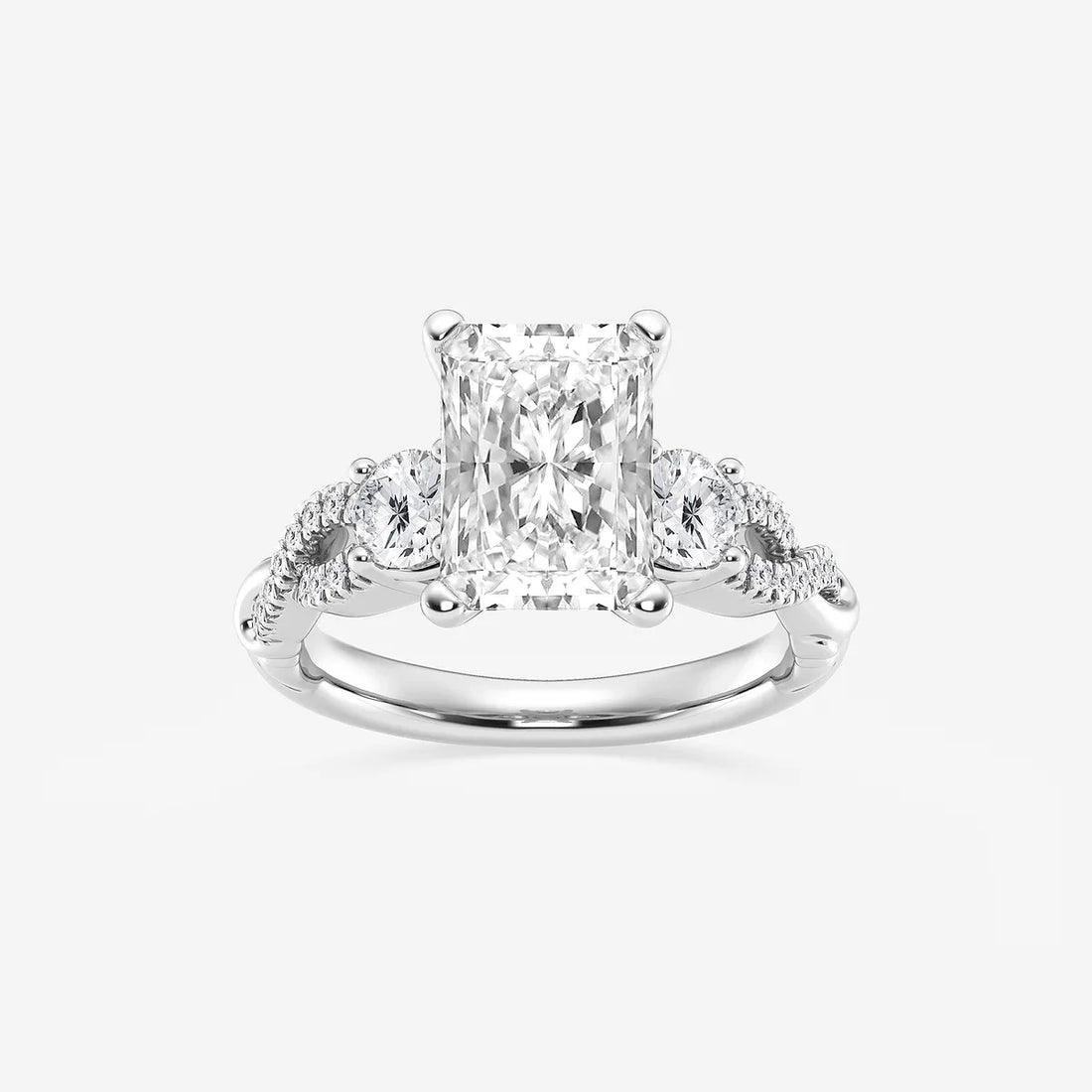 Elowen Radiant Lab-Grown Diamond Swirl Engagement Ring