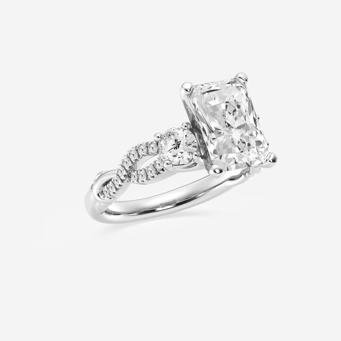 Elowen Radiant Lab-Grown Diamond Swirl Engagement Ring