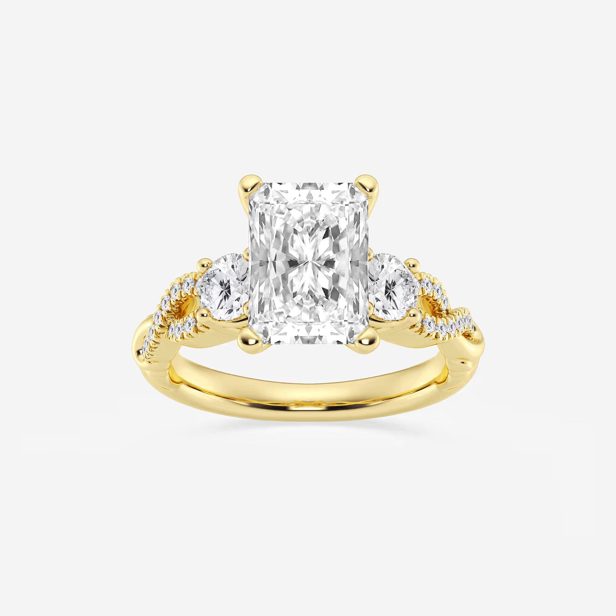 Elowen Radiant Lab-Grown Diamond Swirl Engagement Ring