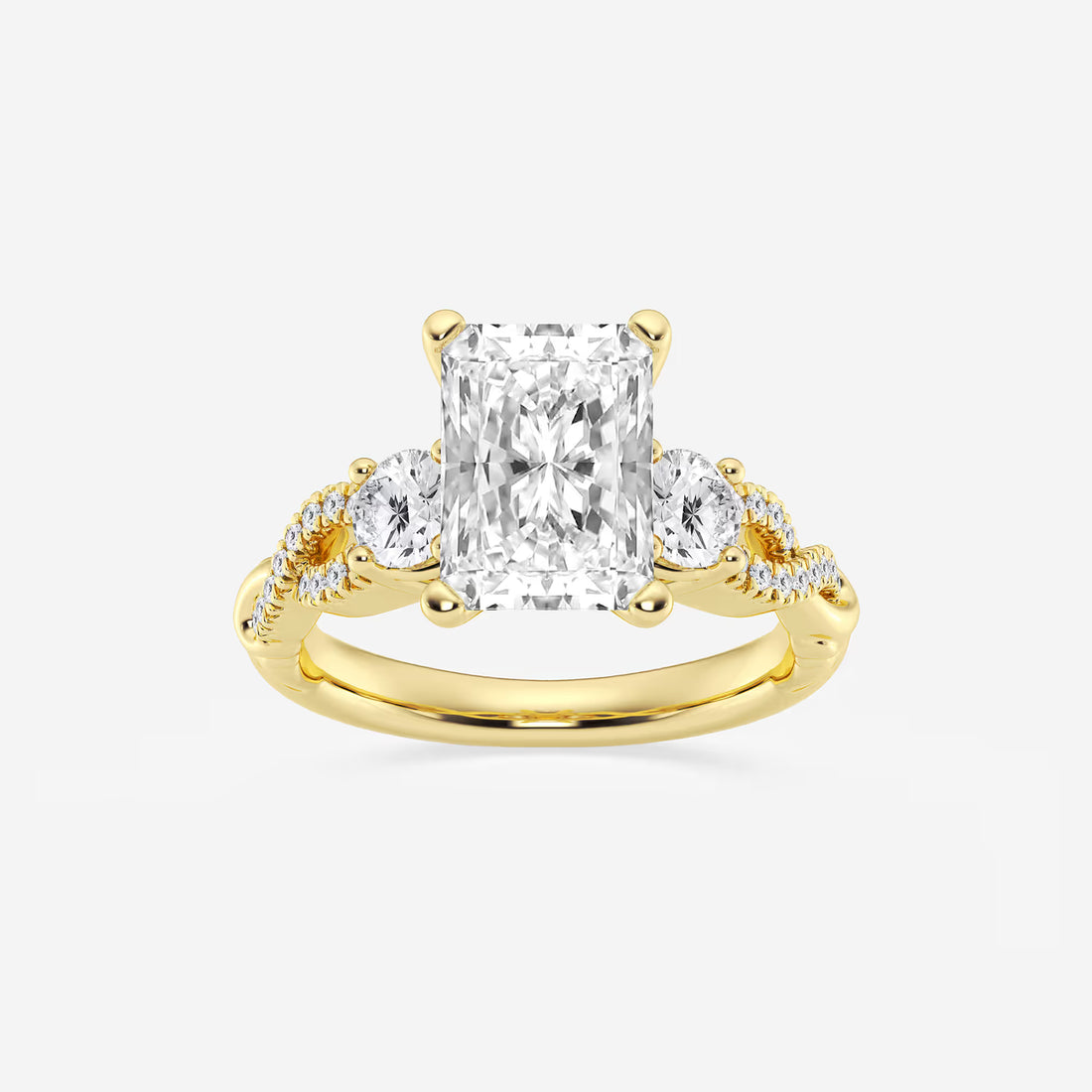 Elowen Radiant Lab-Grown Diamond Swirl Engagement Ring