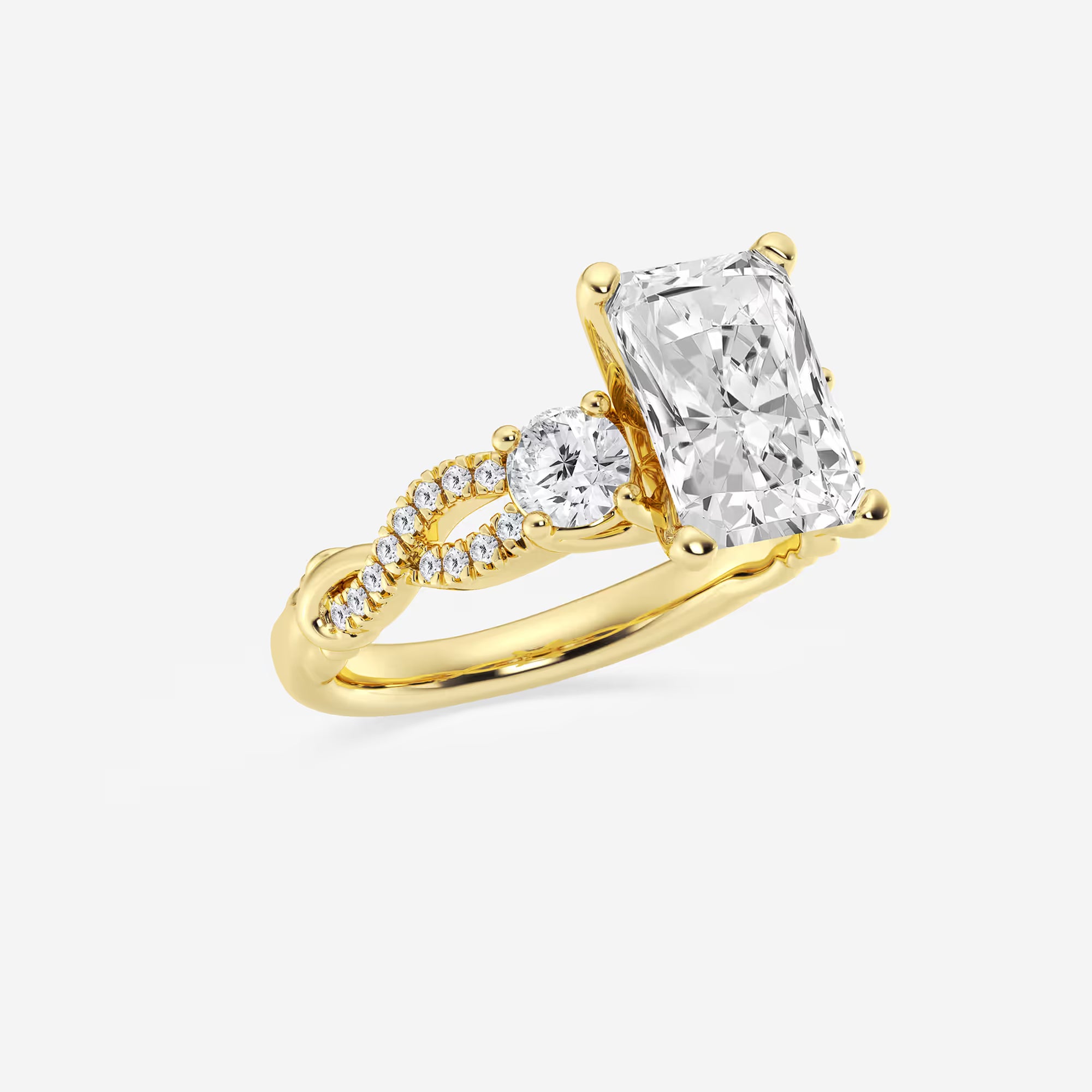 Elowen Radiant Lab-Grown Diamond Swirl Engagement Ring