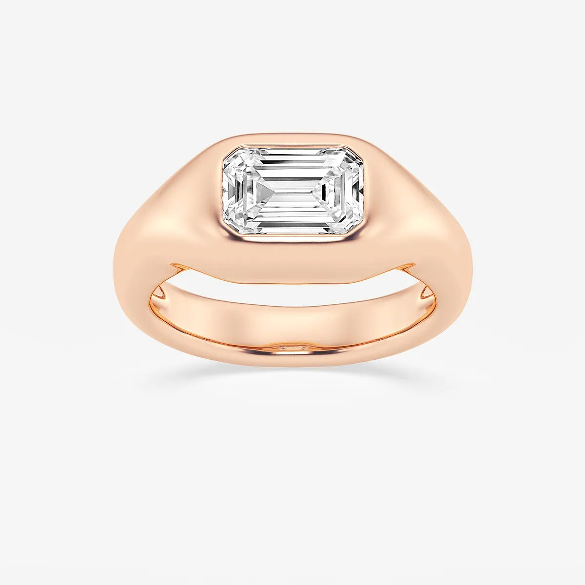Emerald Cut Signet Engagement Ring
